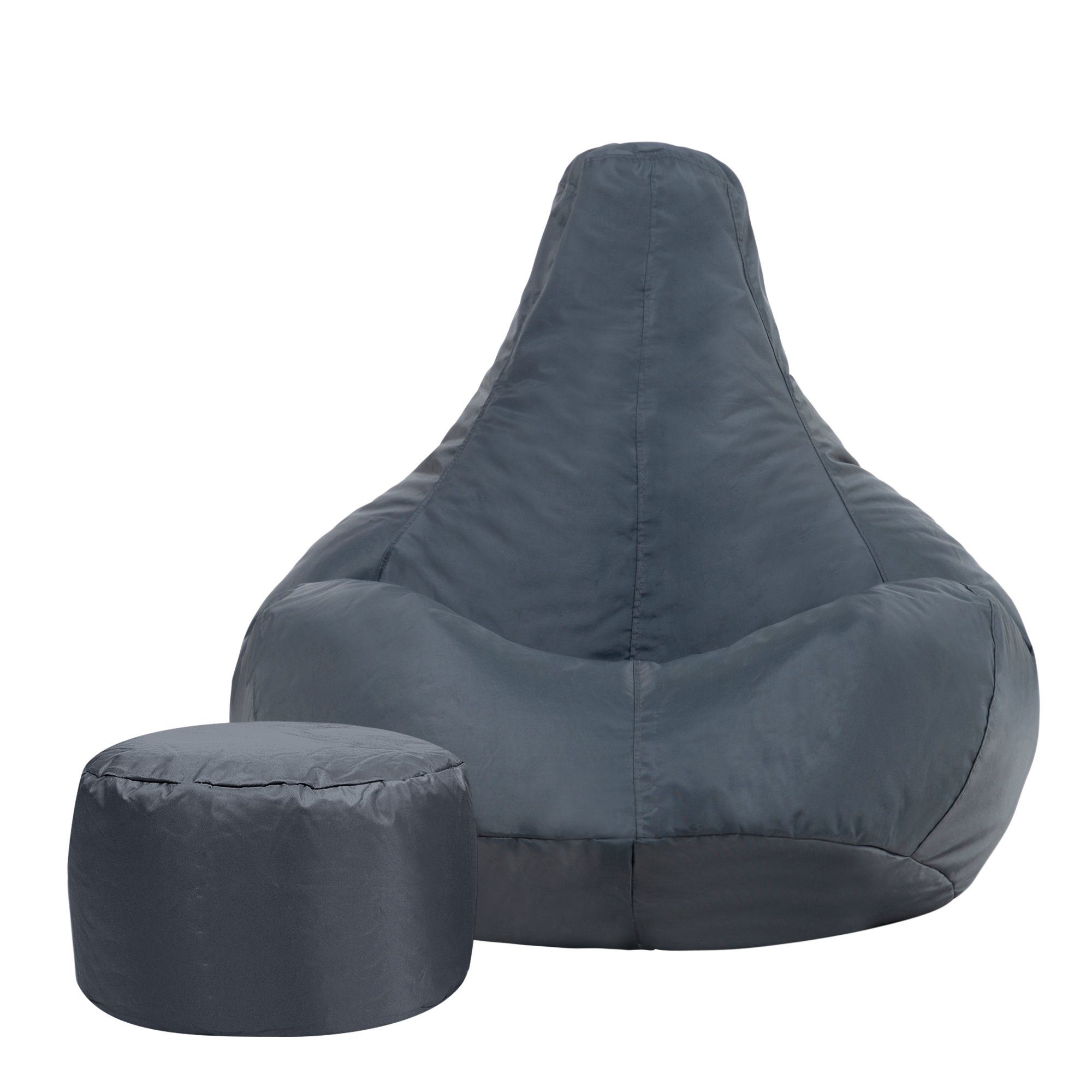 Veeva Sitzsack Sitzsack Outdoor Sitzpouf grau mit „Recliner“