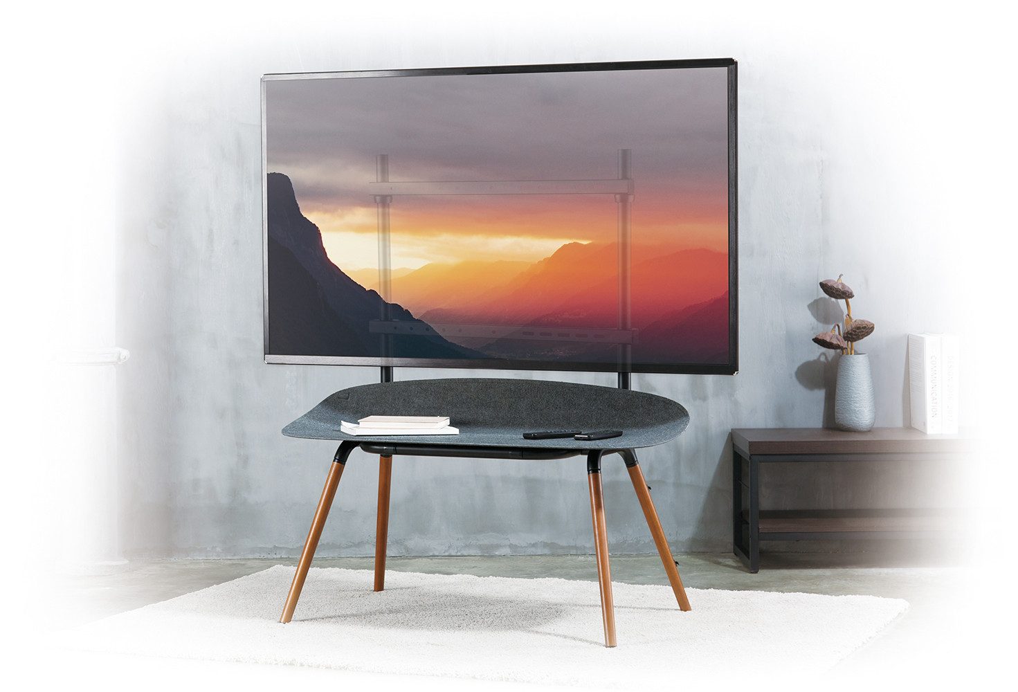 my wall TV-Standfuß HT25L, (bis 70 Zoll, Staffelei-Studio-TV Ständer mit Ablage)