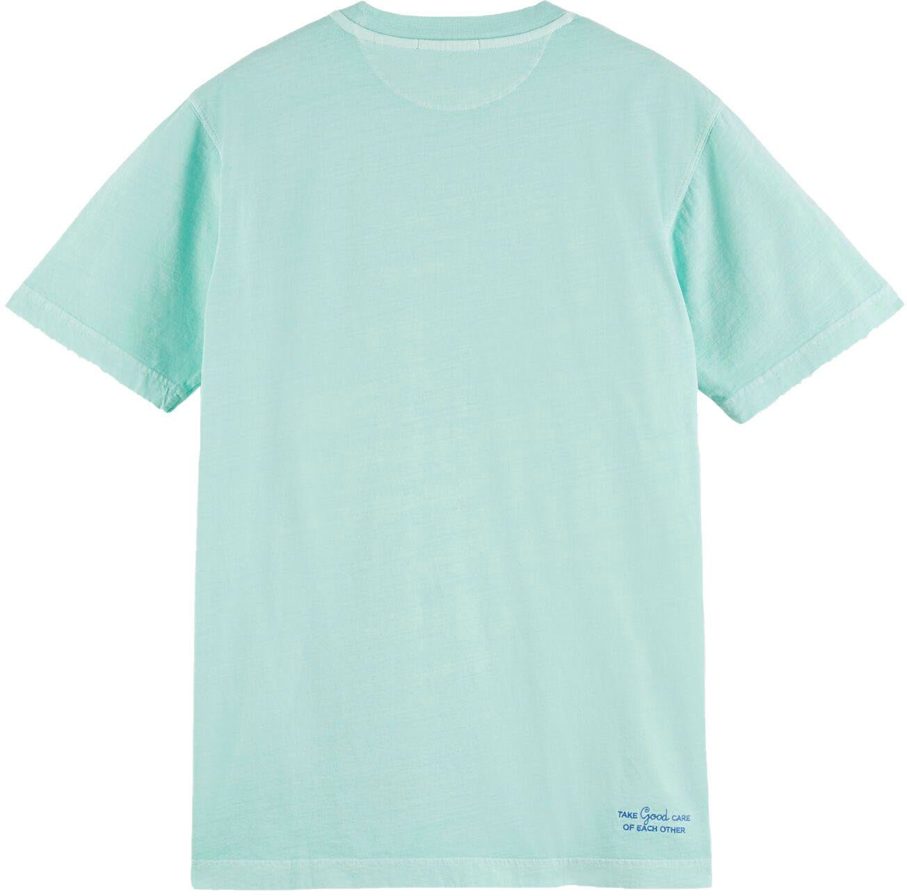Scotch & Soda logo Bay regular-fit Brust T-shirt auf Rundhalsshirt kleiner Garment-dye der mit Logo-Stickerei