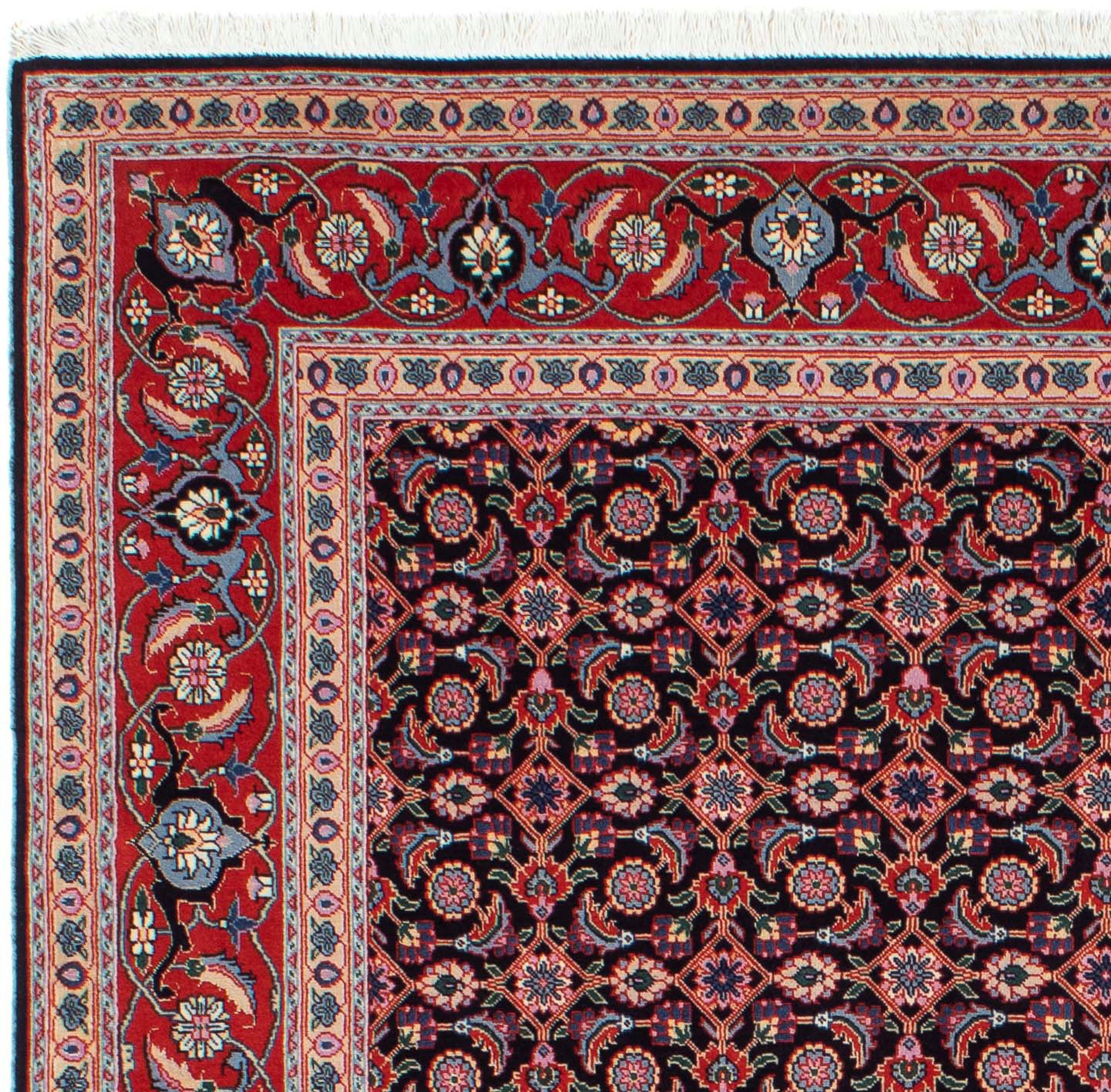 Orientteppich Perser - Täbriz rechteckig, x 151 Handgeknüpft, 10 Höhe: morgenland, 202 Zertifikat mm, - mit cm - rot, Einzelstück Wohnzimmer