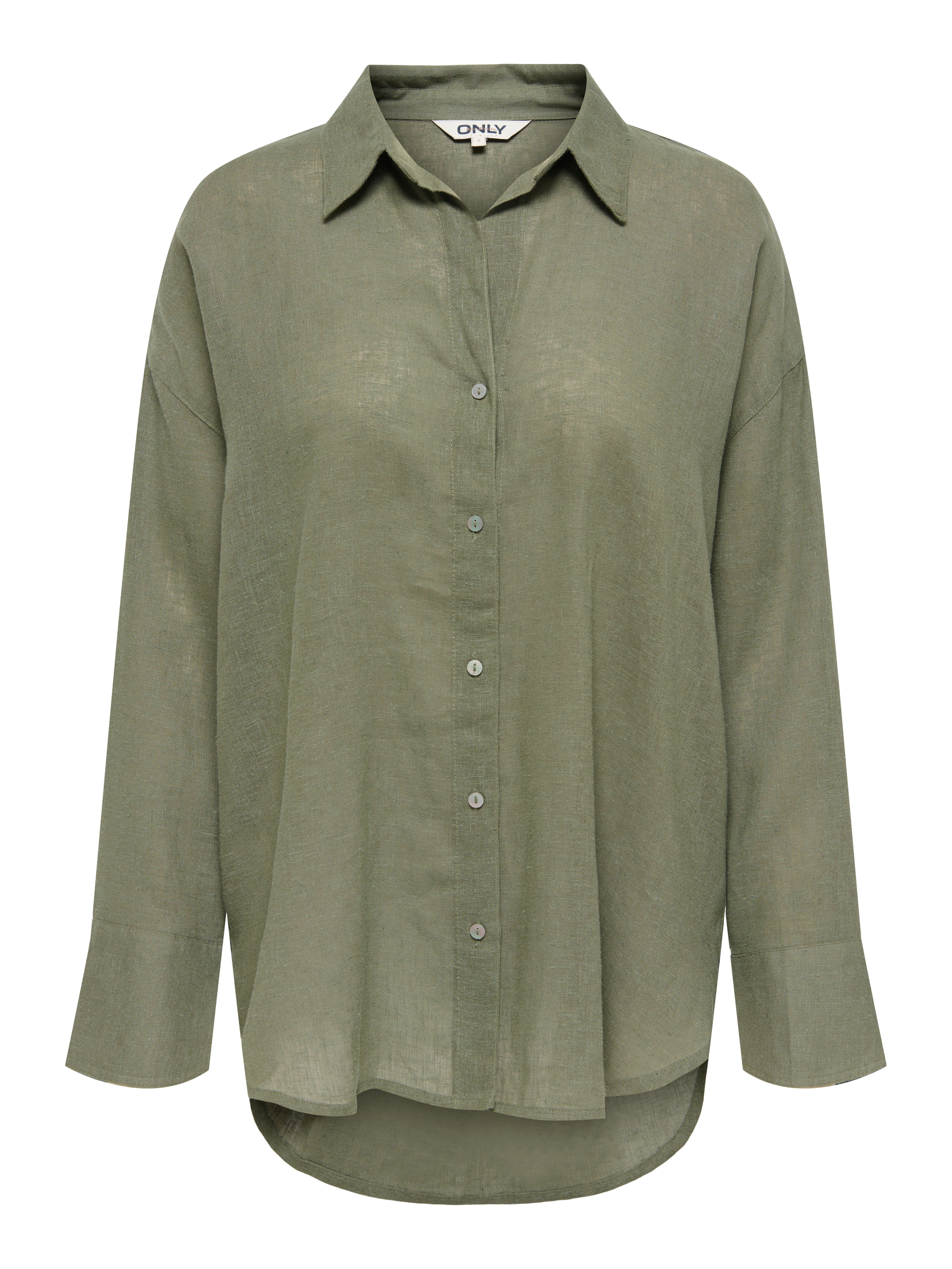 ONLY Hemdbluse ONLBRUXELLES V- LS LIN BL SHIRT PNT NOOS mit Leinen