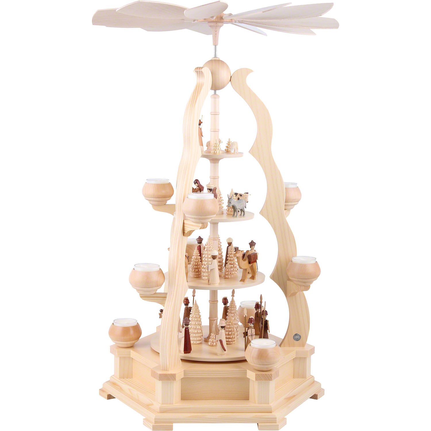 Weihnachtspyramide 4-stöckige Pyramide Bogendesign (64cm) von Müller Kleinkunst