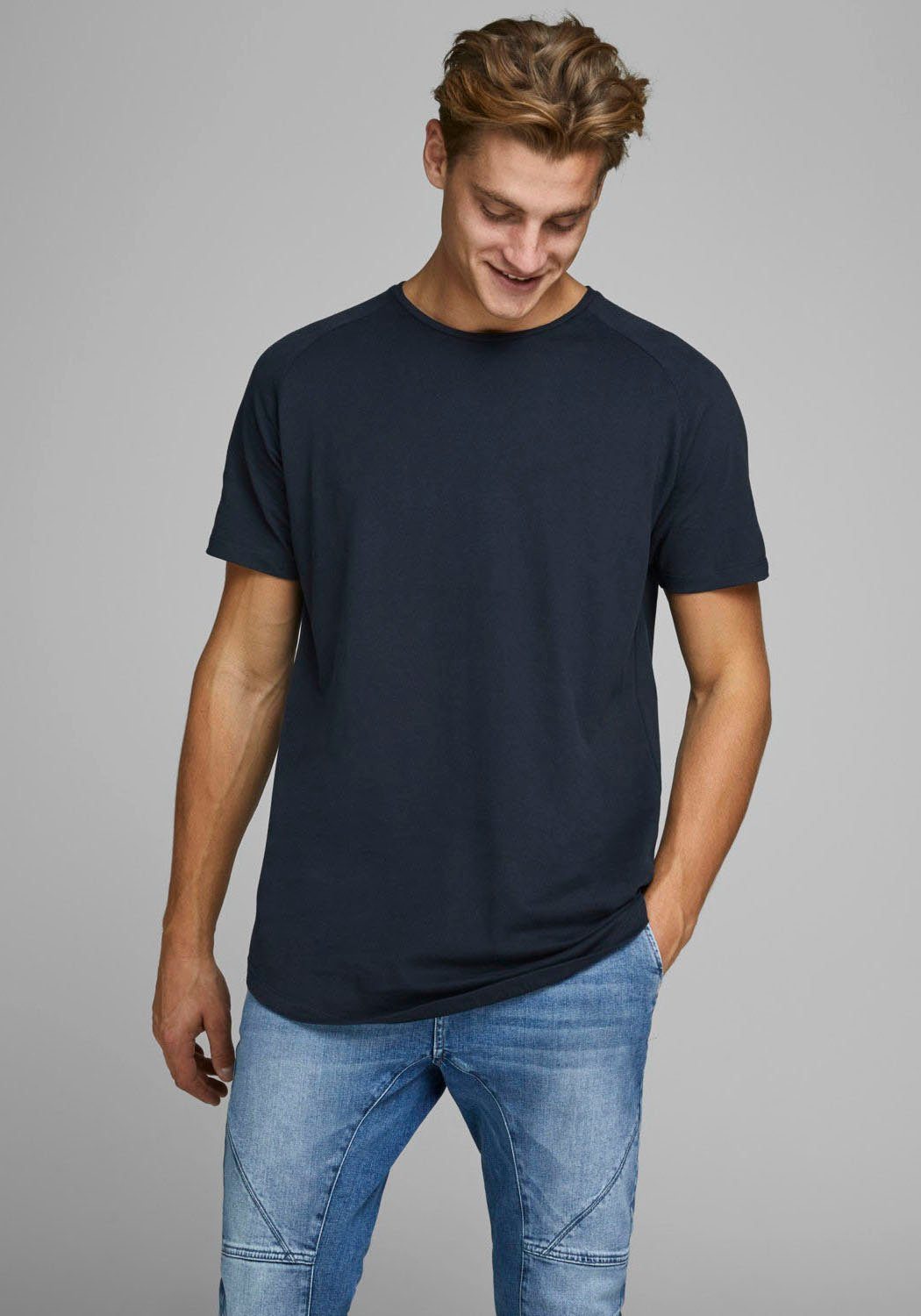 Jack & Jones T-Shirt CURVED TEE navy blazer