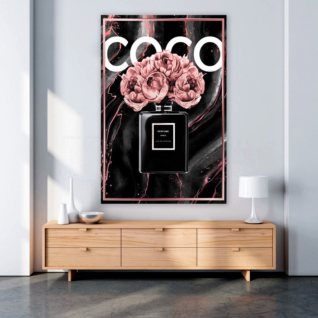 Artedinoi Leinwandbild Parfüm Flasche Kunst Pop Art Wandbild Leinwandbild Deko Kunst XL, Stilisierte Parfümflasche