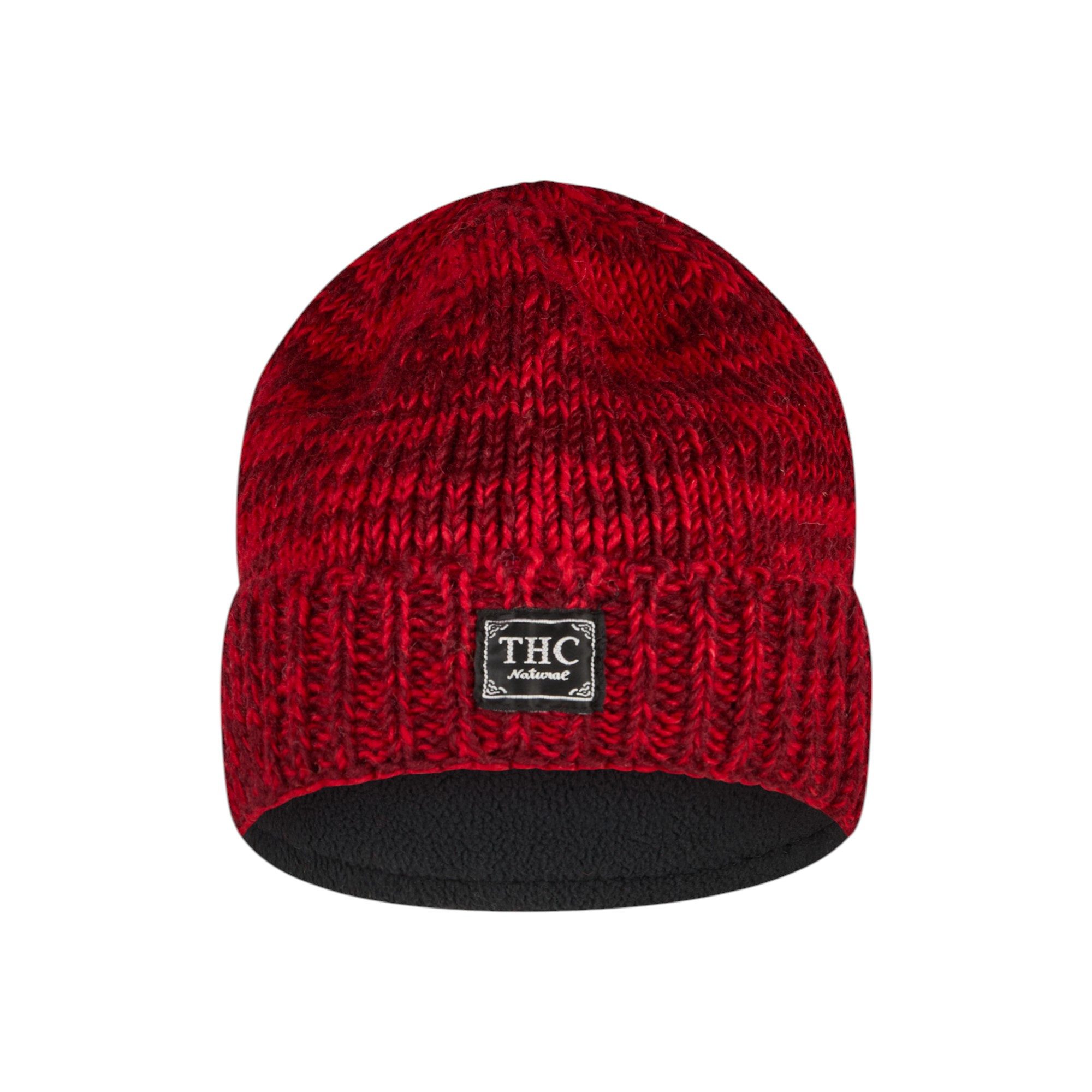 THC Natural Line Strickmütze THC Schafwoll Rollcap 715 rot (1 Stück, 1-St., 1 Stück) gerippter Umschlag
