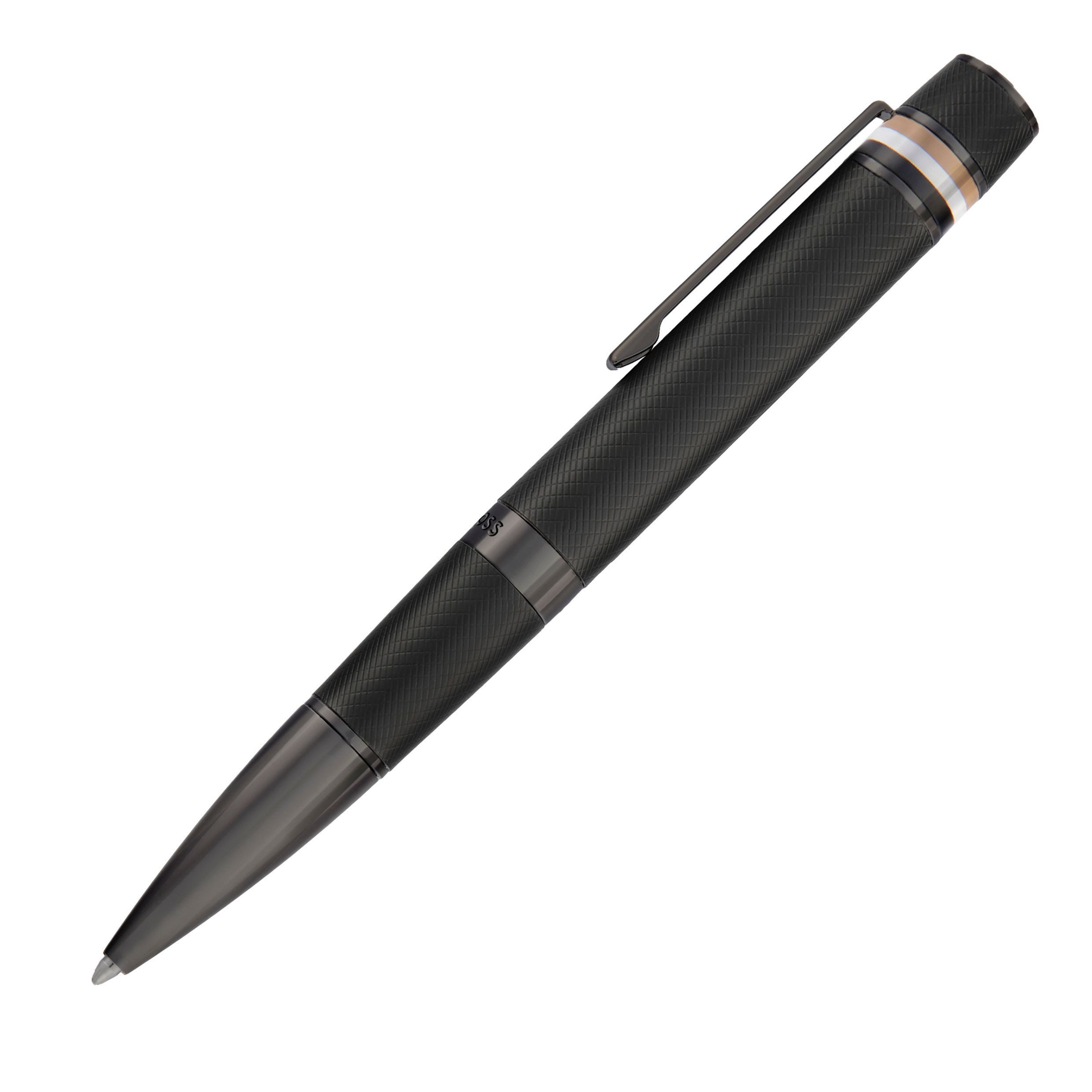 BOSS Ручки Core Iconic Black, eleganter Hugo Boss Premium-Drehkugelschreiber in Schwarz