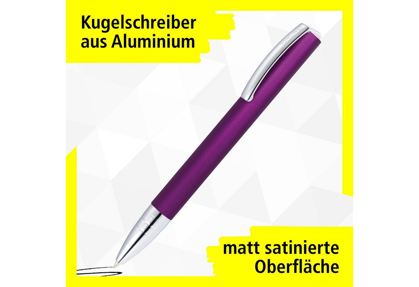 Thumbnail - Online Pen Kugelschreiber Vision Drehkugelschreiber, (aus mattiertem Aluminium, hochwertiger Kugelschreiber mit Drehmech...