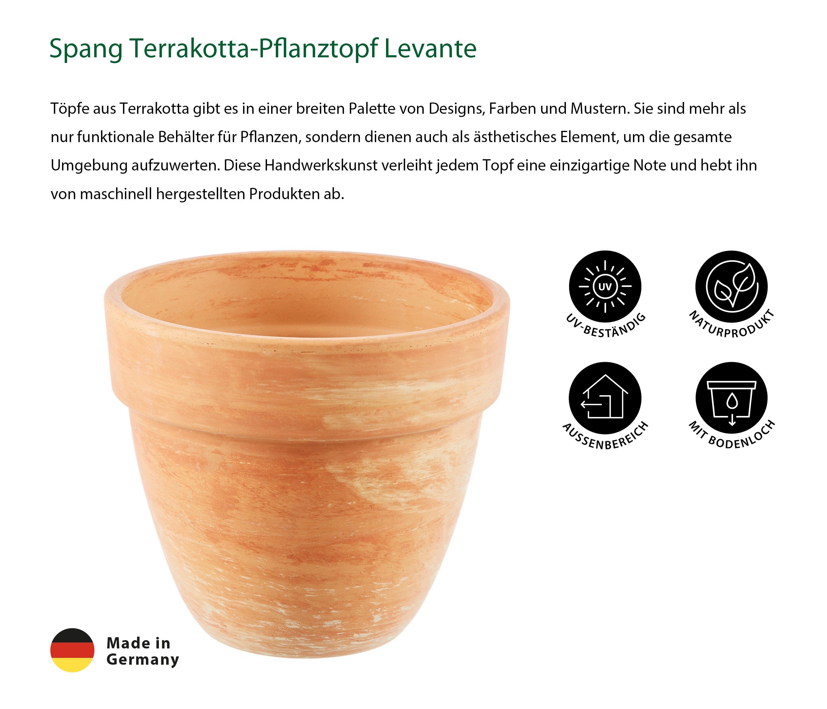 Dehner Blumentopf Levante, Terrakotta, marmoriert, orange