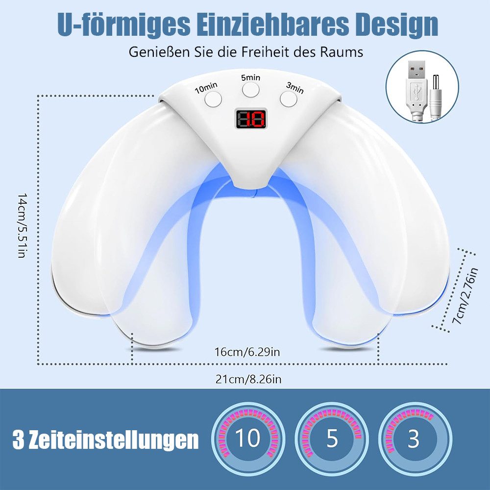 TUWENA Lichthärtungsgerät Nagelpilz-Lasergerät, Pure Nail Laser, Lichttherapiegerät Nagelpilz, Für Verfärbte und Verdickte Zehennägel, zur Reinigung und Pflege Nägel