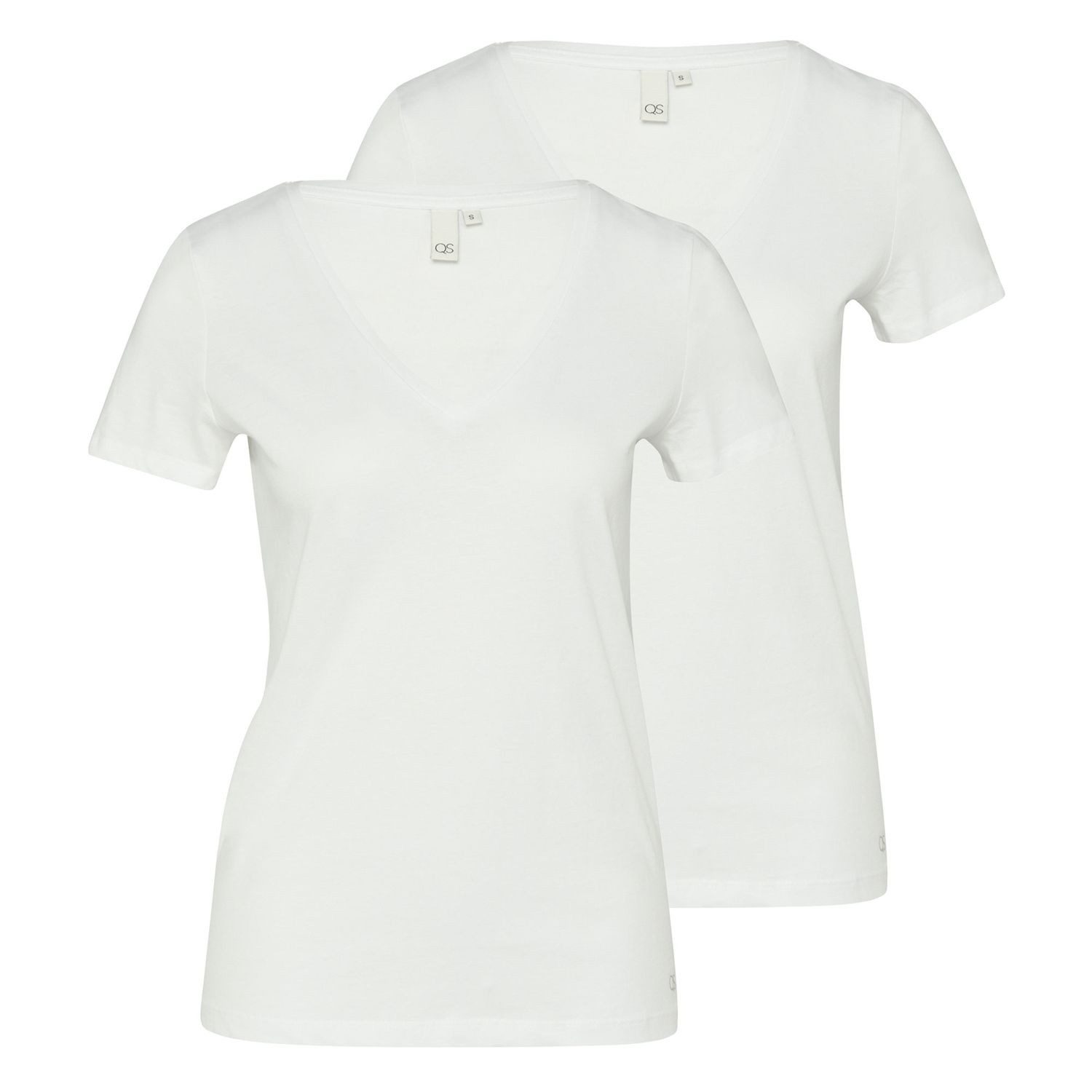 QS T-Shirt Shirt (2-tlg) V-Ausschnitt, kurzarm, günstig online kaufen