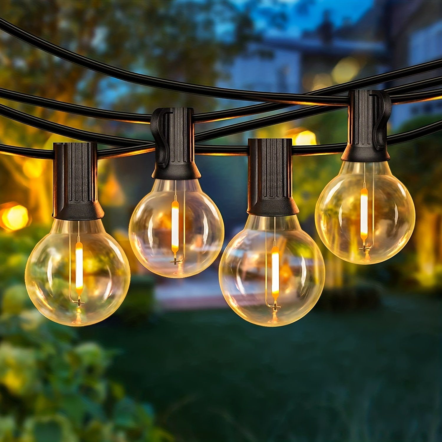 LED-Lichterkette G40, Anschließbar, 10/25/30/50 Steckdosen, wasserdicht, für Hinterhof