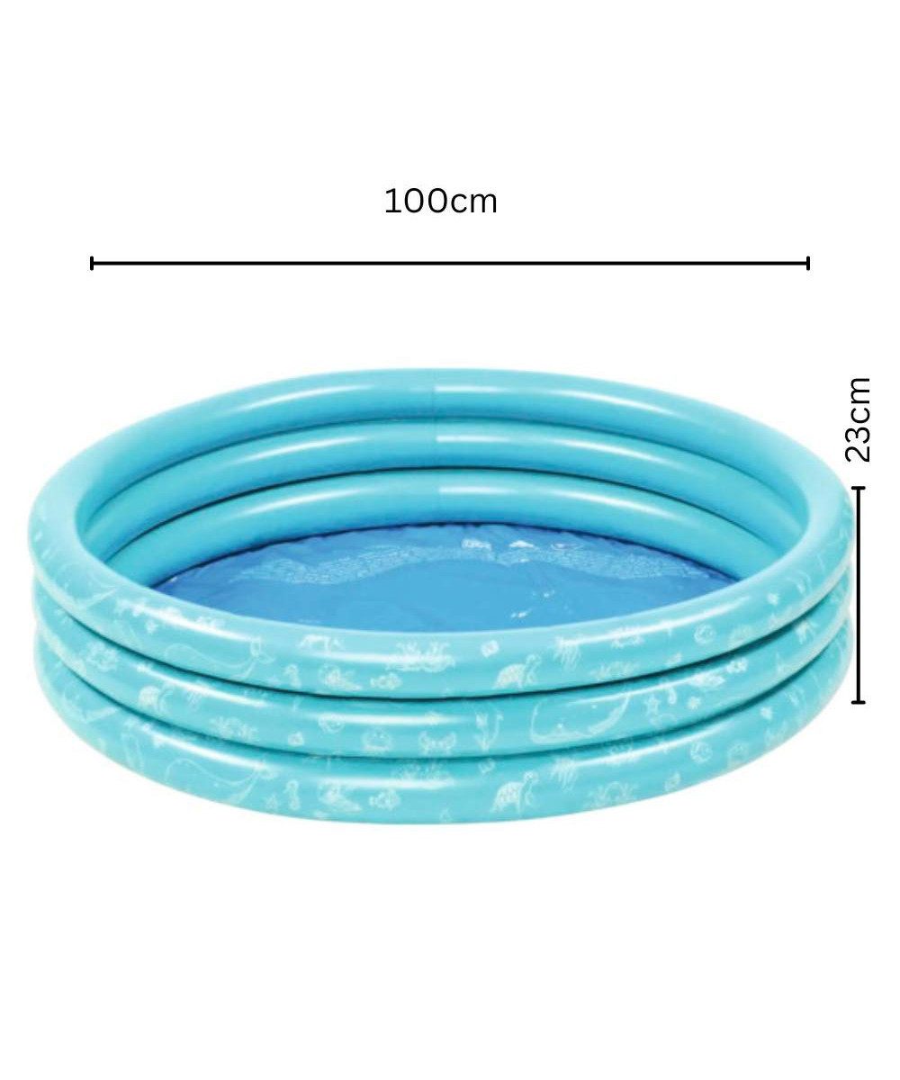 Happy People Rundpool HAPPY PEOPLE Pool 3-Ring ECO, türkis (Packung, 1-tlg., Pool 3-Ring ECO, türkis), Ideal für Kinderbadespaß