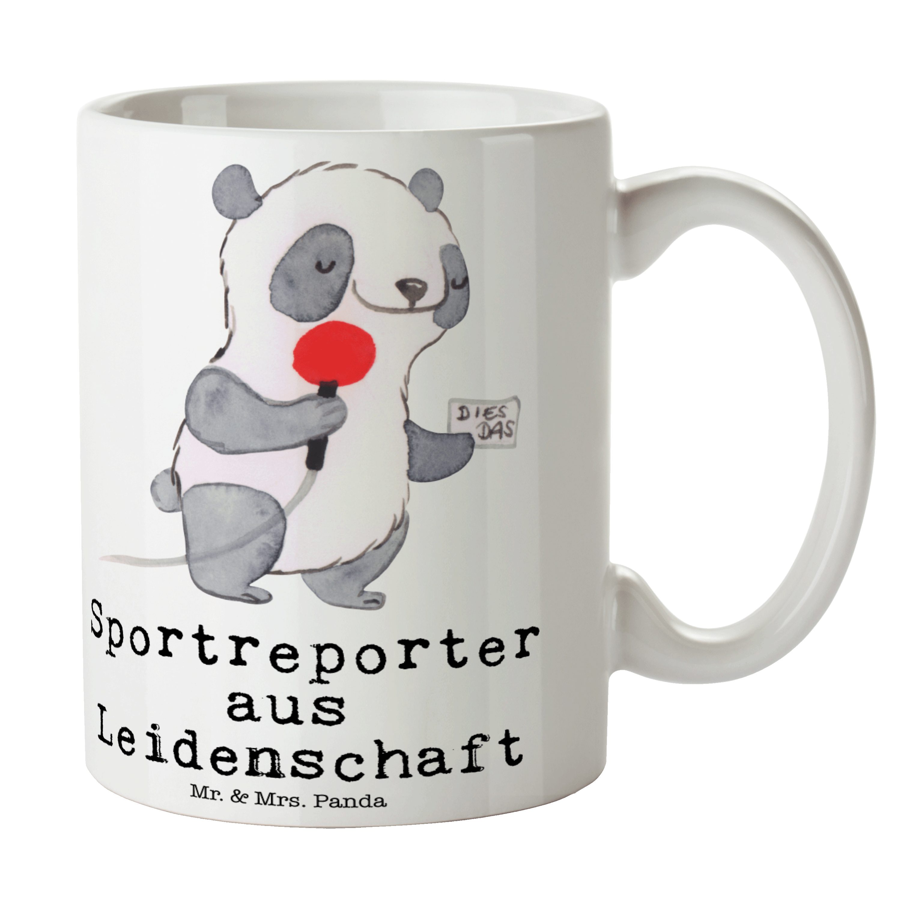 Arbeitskollege, Tas, Panda Leidenschaft aus Sportreporter Mr. - Weiß Keramik Tasse Geschenk, & - Mrs.