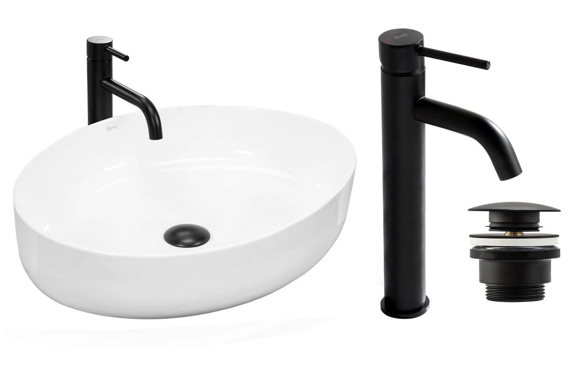 GTM Design Aufsatzwaschbecken Modern Waschbecken ohne Hahnloch Elegant, Oval