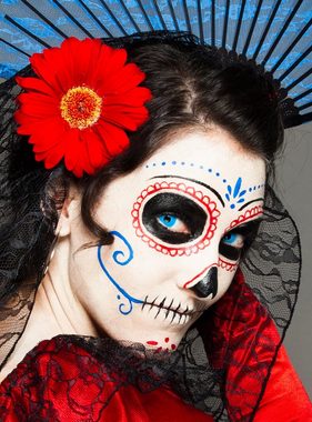 Maskworld Theaterschminke Make-up Set La Catrina Sugar Skull, Halloween Schminkset mit perfekt abgestimmten Komponenten