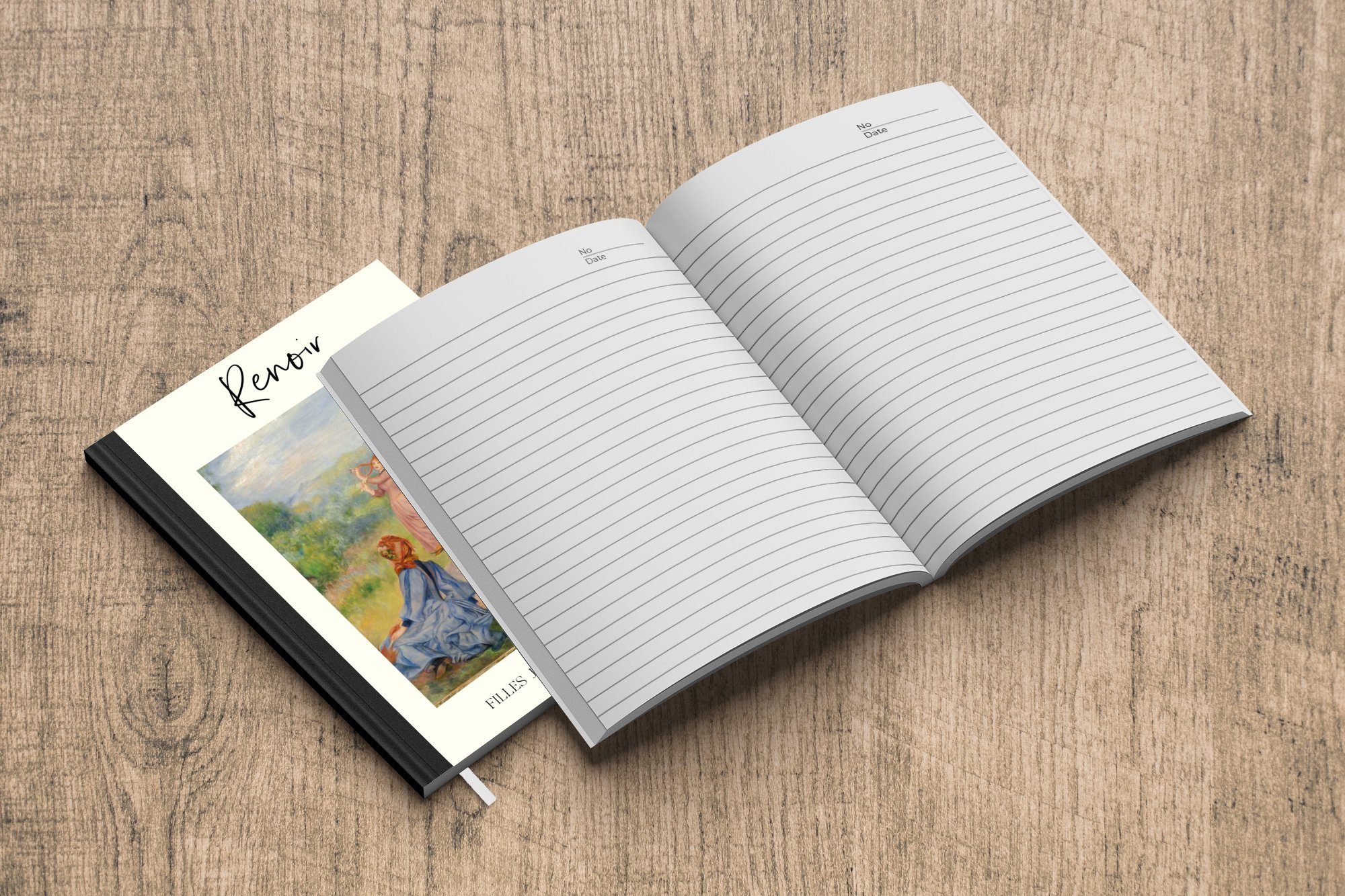 MuchoWow Notizbuch Malerei - Alte Journal, Meister, Tagebuch, Notizheft, 98 Renoir A5, Seiten, Merkzettel, - Haushaltsbuch
