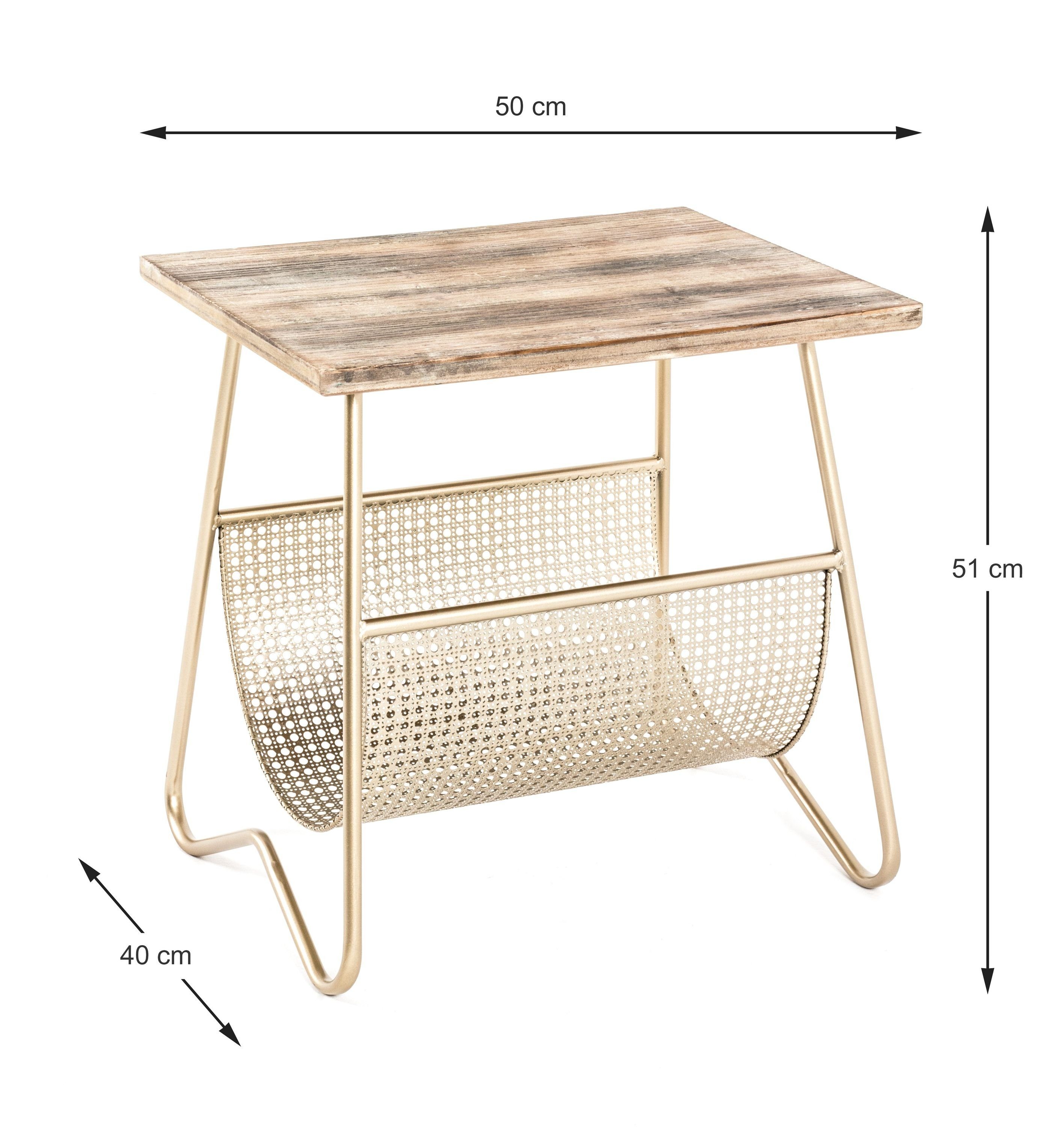 Beistelltisch, gold cm) Beistelltisch (BHT LUND 50x51x40 cm 50x51x40 Beistelltisch Möbel HAKU BHT HAKU