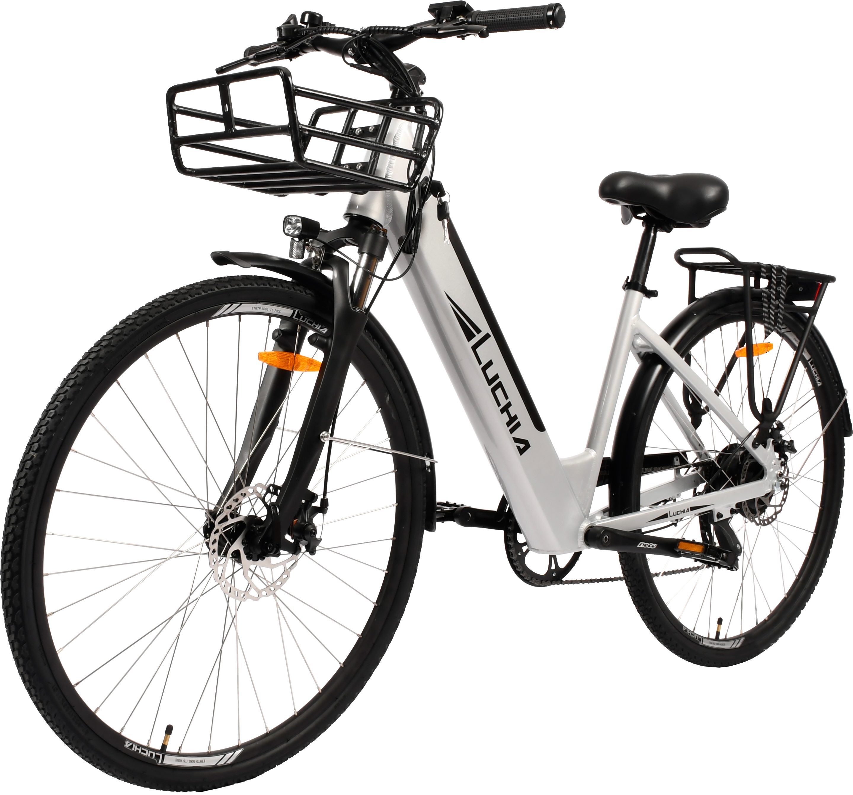 DOTMALL E-Bike Trekking Ebike mit Weiß (1 250W,LUCHIA 6-Gang-Shimano, tlg), Cityrad