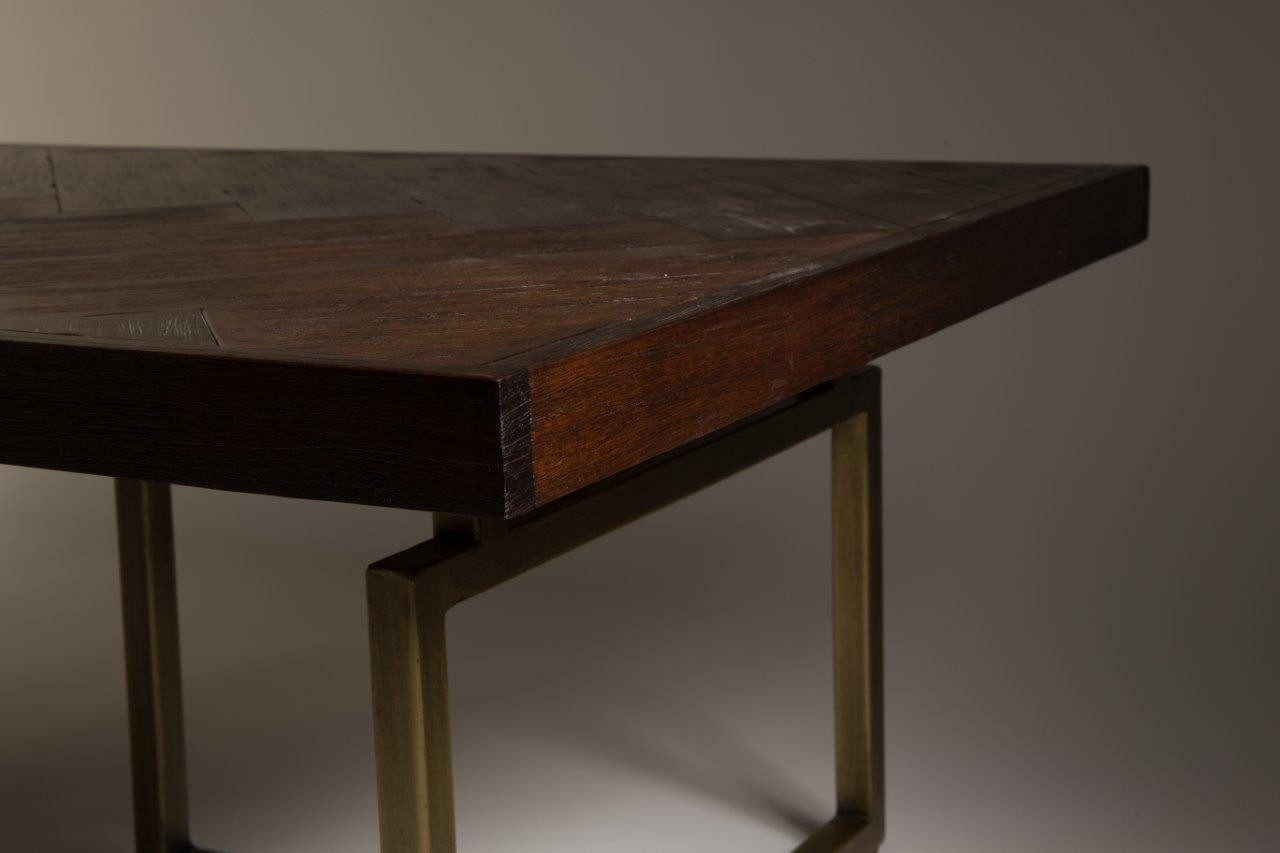 Dutchbone Couchtisch Wohnzimmertisch CLASS mit Fischgrät Platte 120 x 60 cm