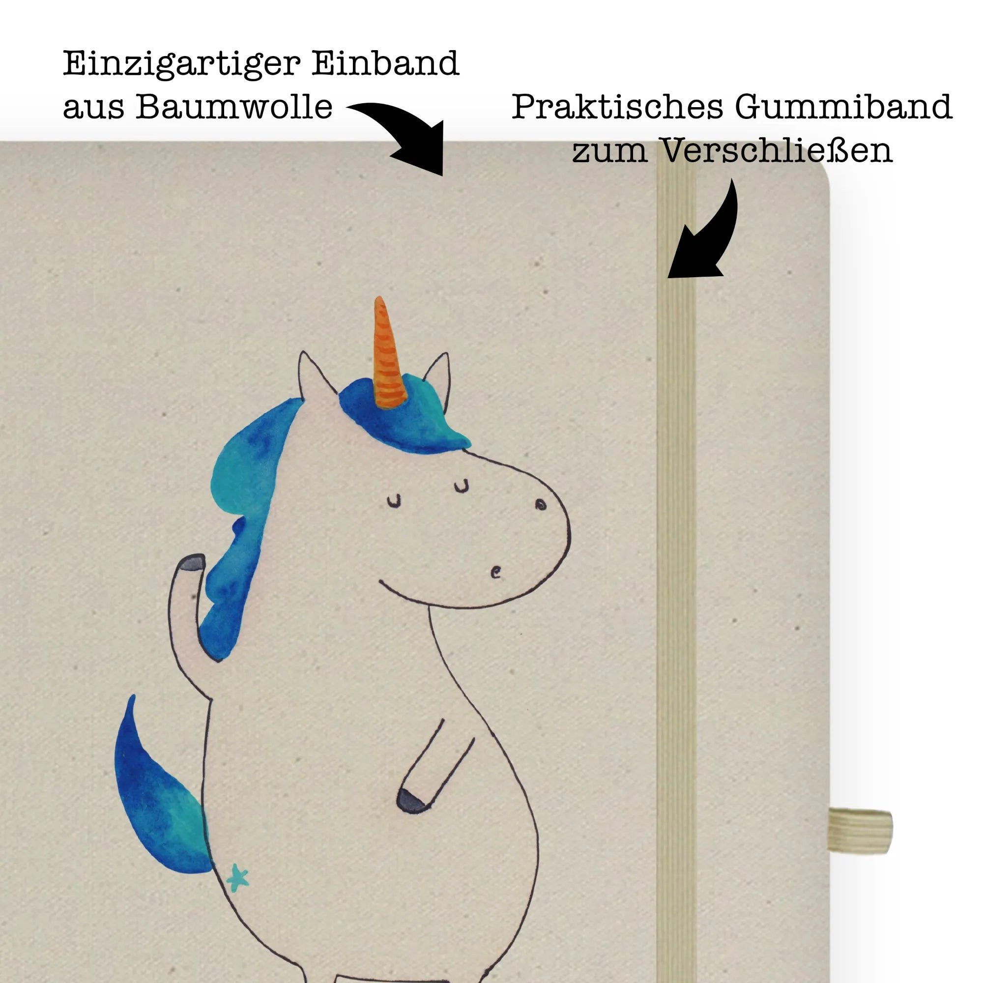 Thumbnail - Mr. & Mrs. Panda Notizbuch Einhorn Mann - Transparent - Geschenk, Unicorn, Einhörner, Öko Notizb Mr. & Mrs. Panda, Premi...