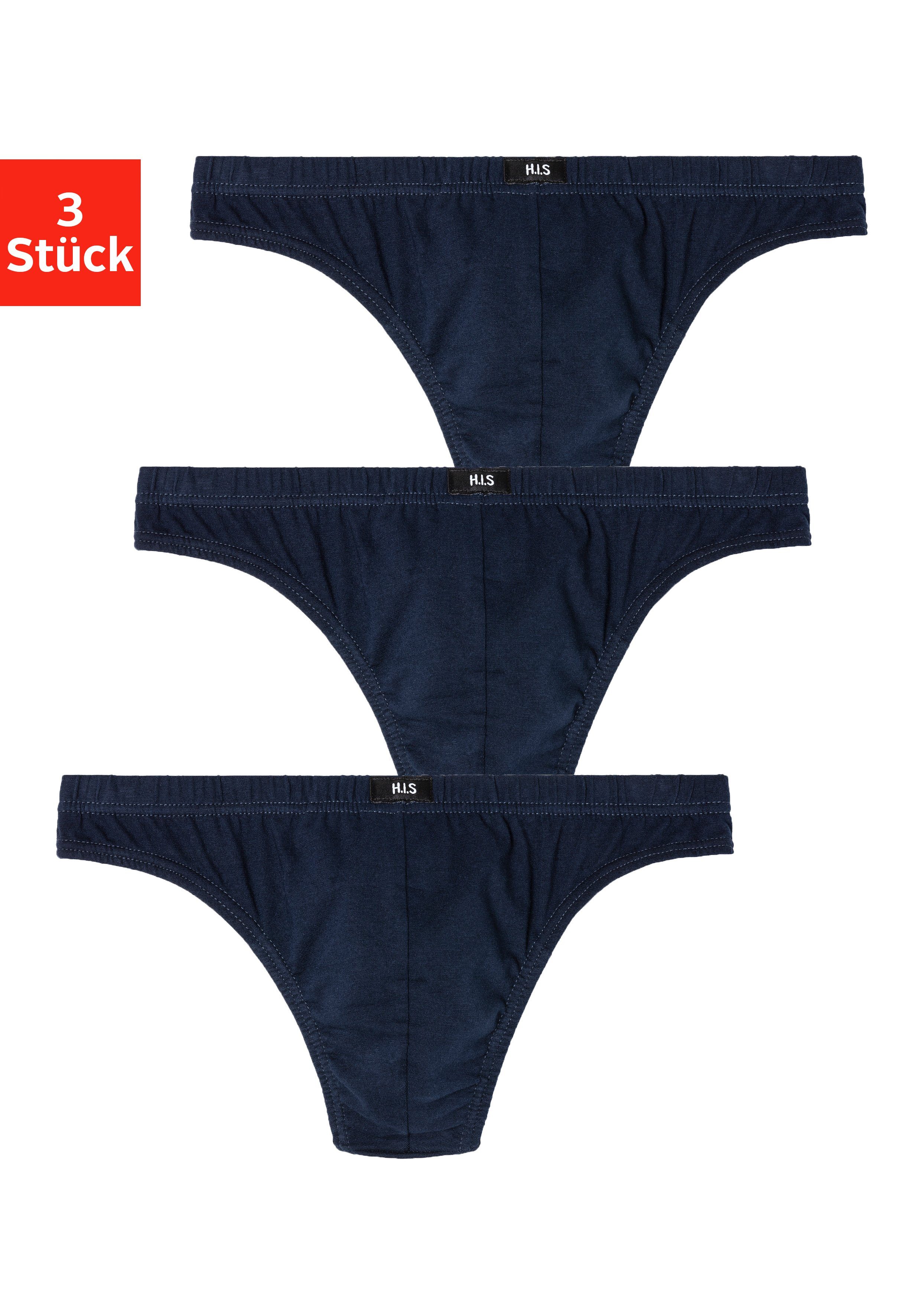 marine Baumwoll-Stretch aus (Packung, 3-St) weichem String H.I.S