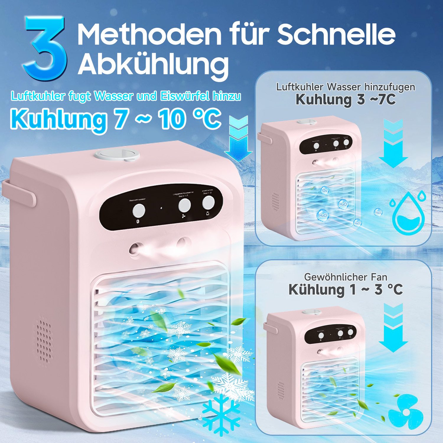 RWEUOQ Ventilatorkombigerät Tragbarer Luftkühler Klimaanlage Luftbefeuchter günstig online kaufen