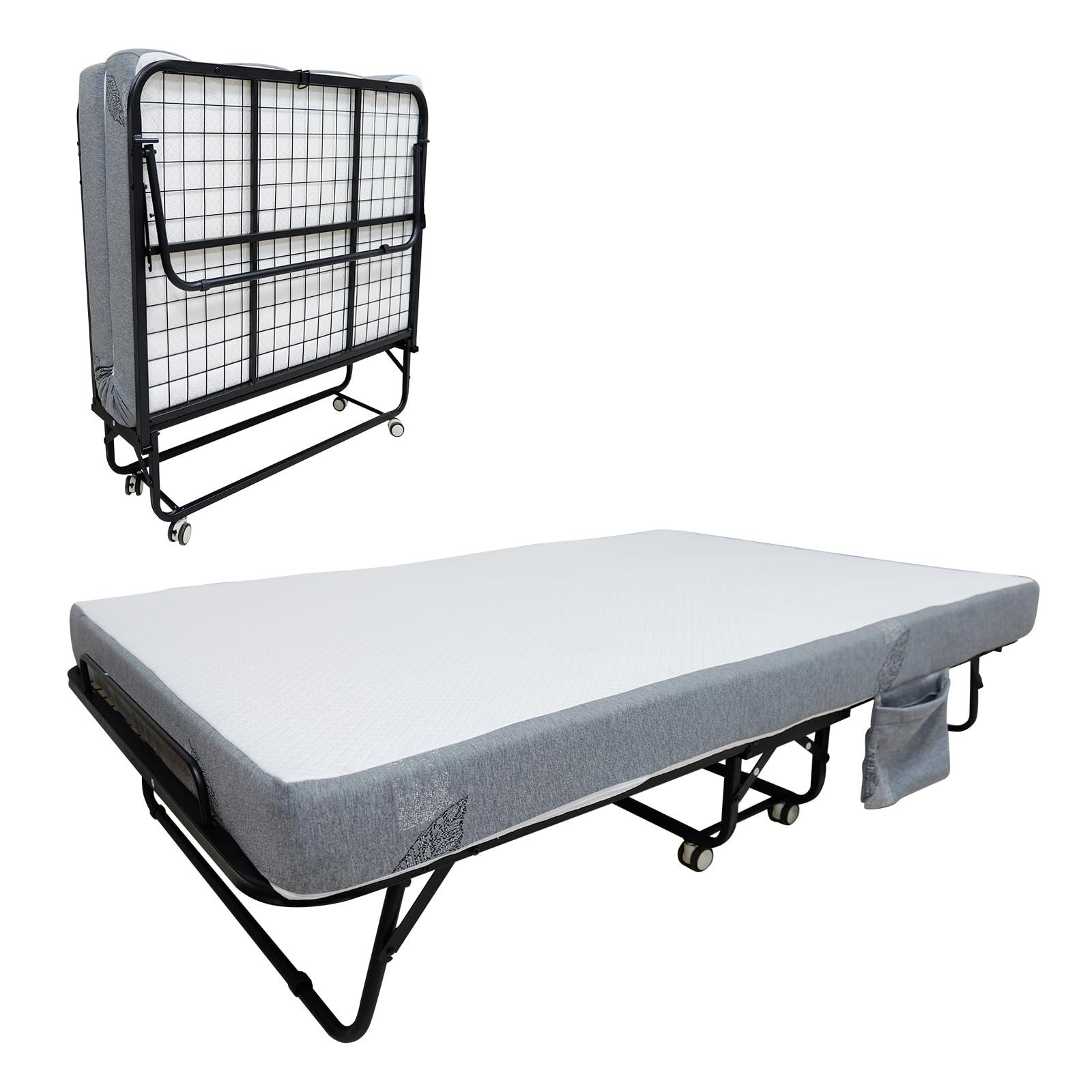 GarveeMore Bettschutzgitter Klappbett mit Matratze Klappbett mit 5" Memory Foam Matratze