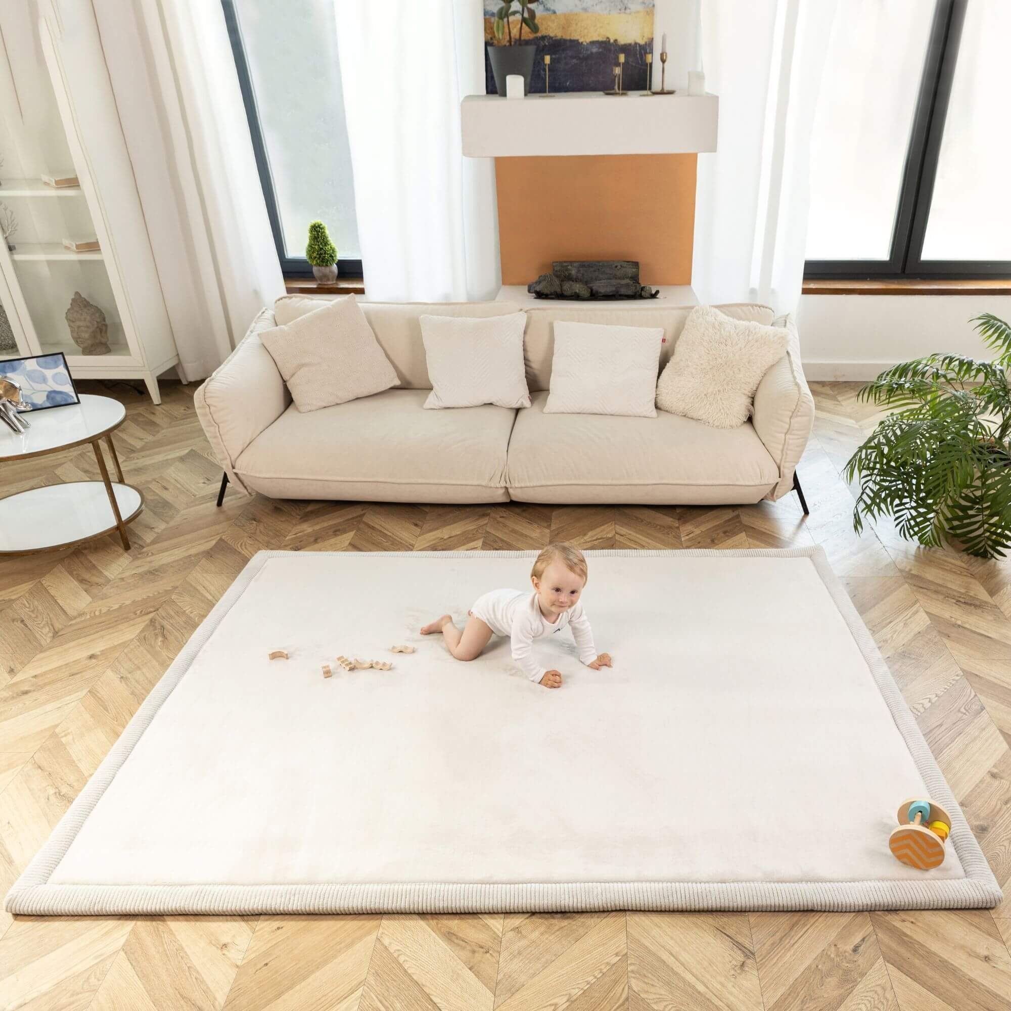 Kinderteppich Spielmatte für Baby 2x1,5m, Krabbeldecke für Baby mit Memory-Schaum, Hakuna Matte Grau