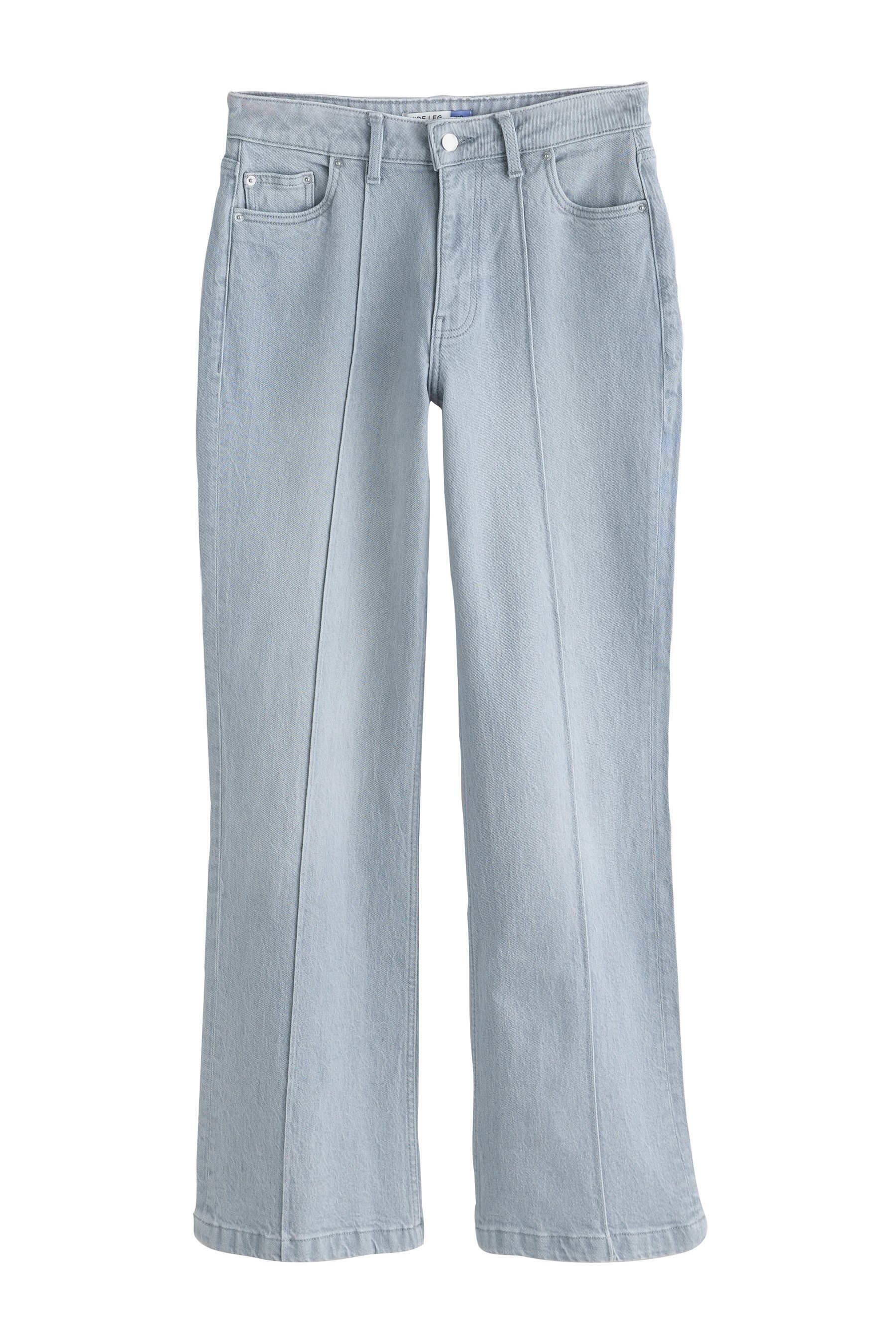 Next Weite Jeans Jeans mit weitem Bein und Frontnaht, Kurzgröße (1-tlg)