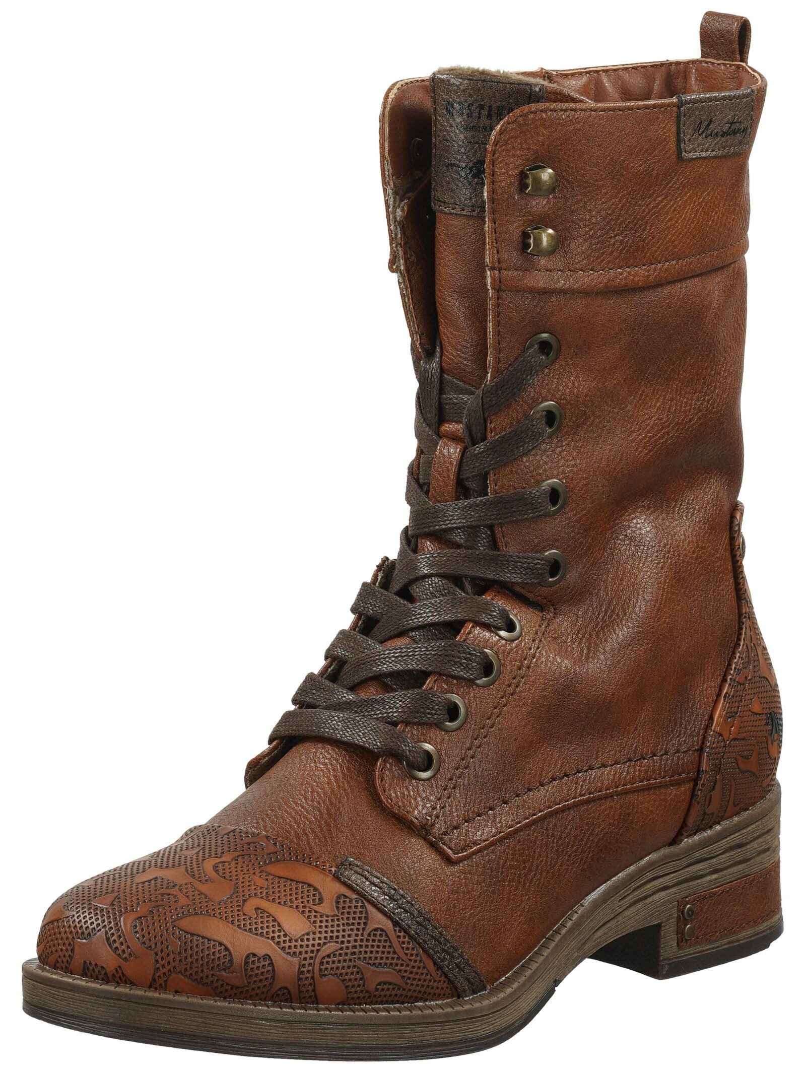 Mustang Shoes Stiefel Leder/Textil Schnürstiefel