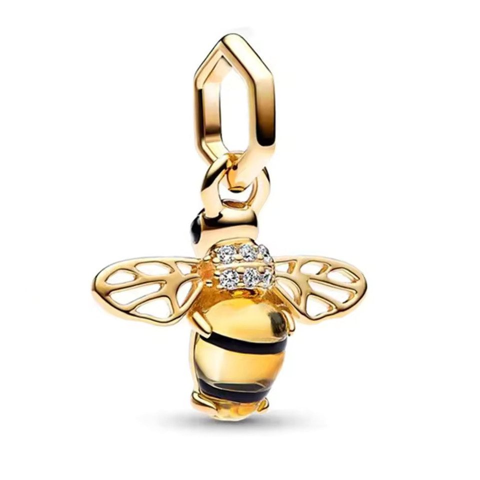 SHELAGO Bead Charm Biene Gold - versilberter Anhänger für Bettelarmbänder ( günstig online kaufen