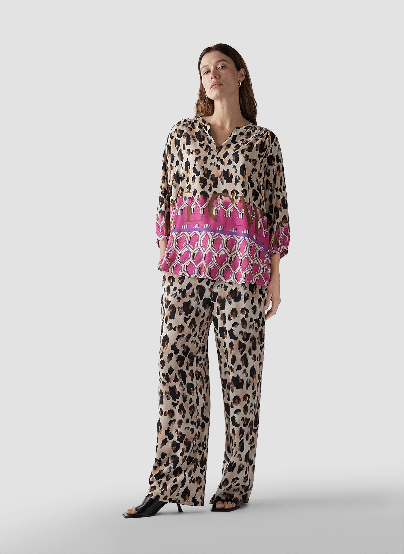 LeComte Klassische Bluse LeComte Tunika mit Animalmuster