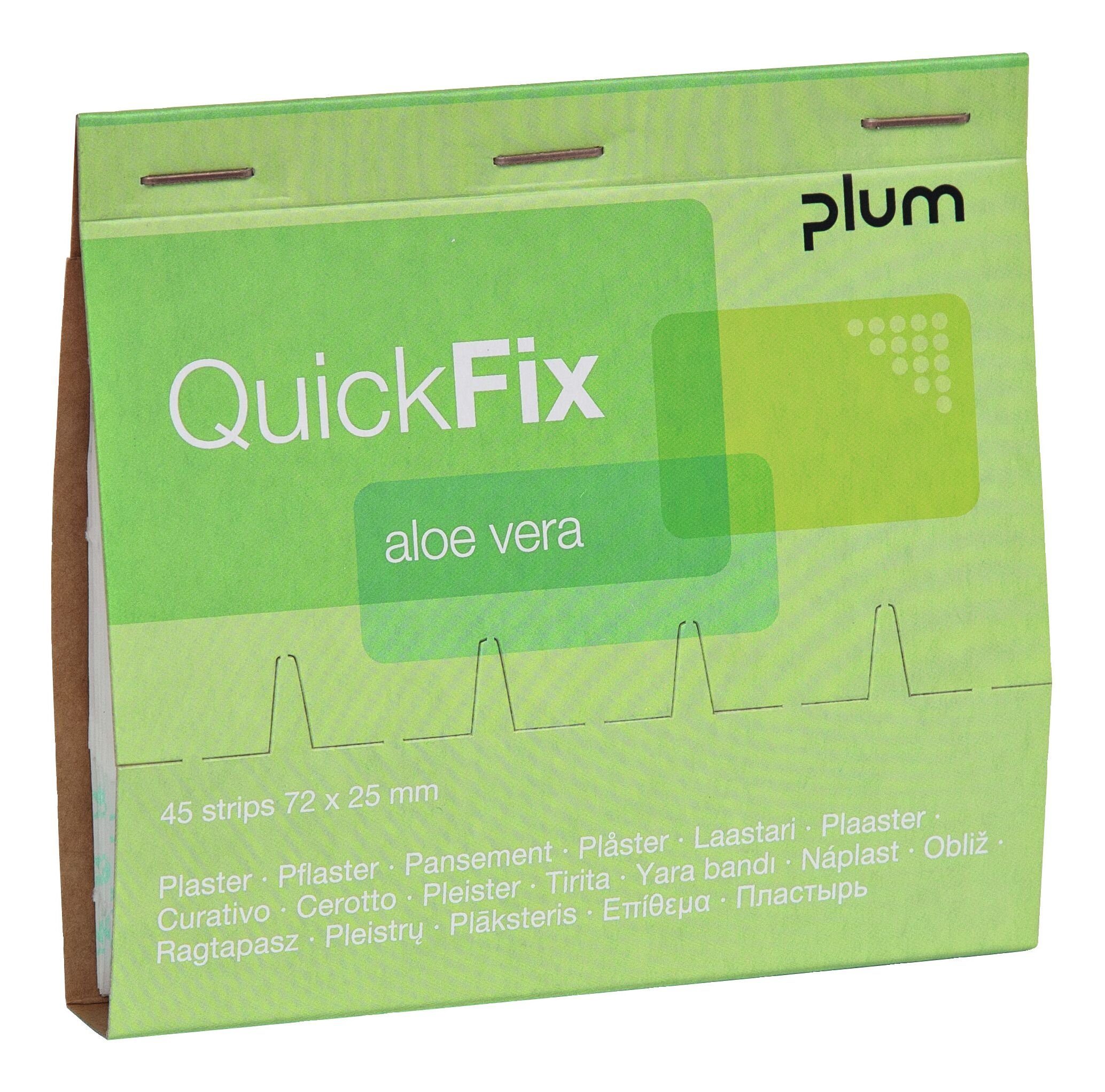 plum Erste-Hilfe-Set, Nachfüllpackung QuickFix mit 45 Pflastern, AloeVera