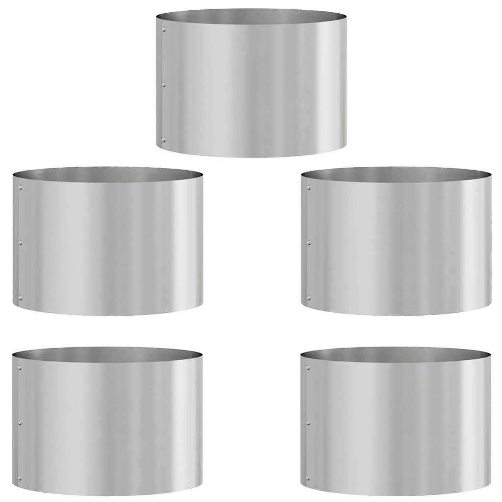 vidaXL Blumentopf Gartenpflanzer 5 pcs Silber günstig online kaufen