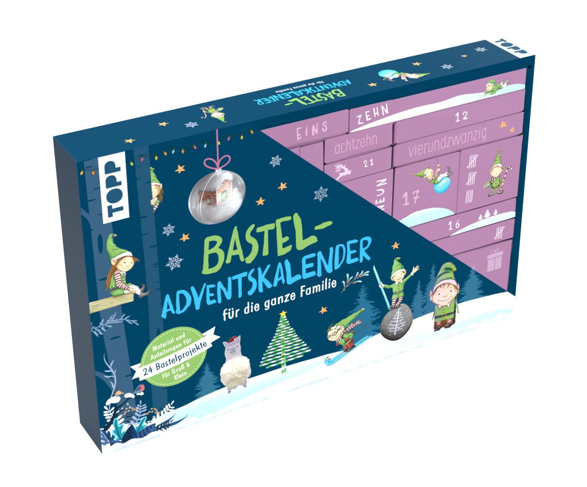 frechverlag Adventskalender Familien-Bastel-Adventskalender - 24 Bastelprojekte mit Material