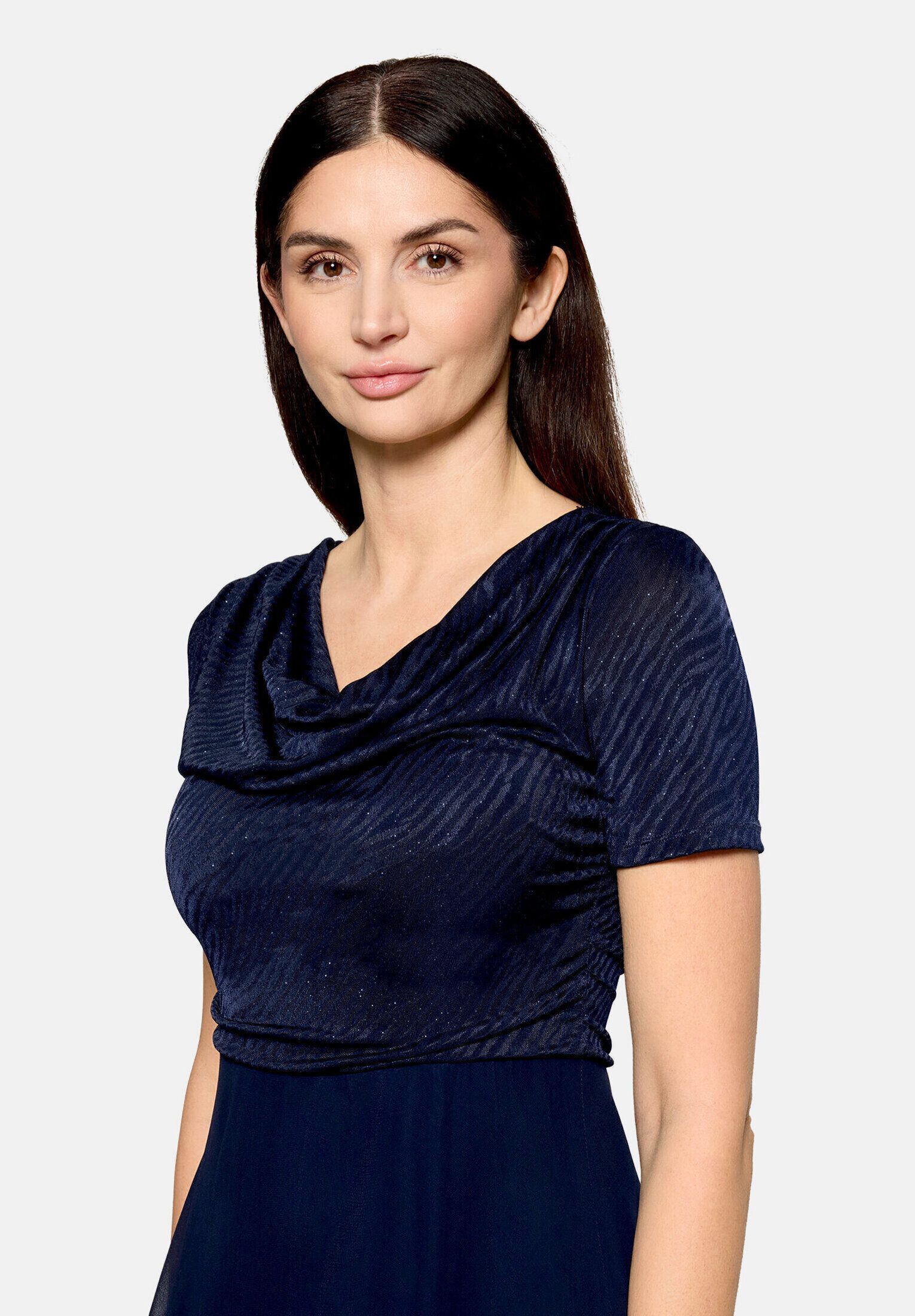 Vera Mont Cocktailkleid Damen im Glitzer-Look Materialmix