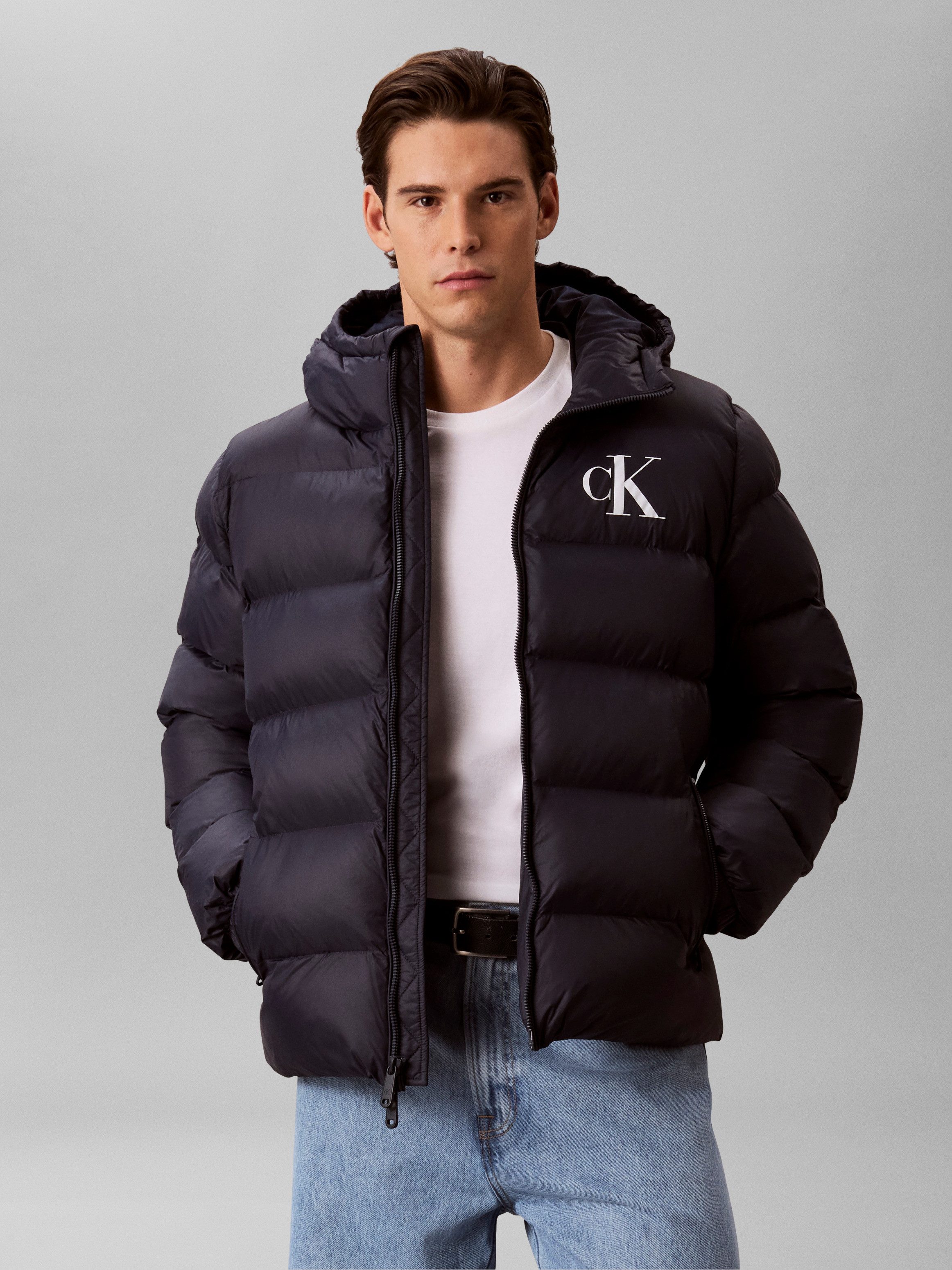 Calvin Klein Jeans Steppjacke 2-Wege-Zipper, Regular Fit, Logodruck