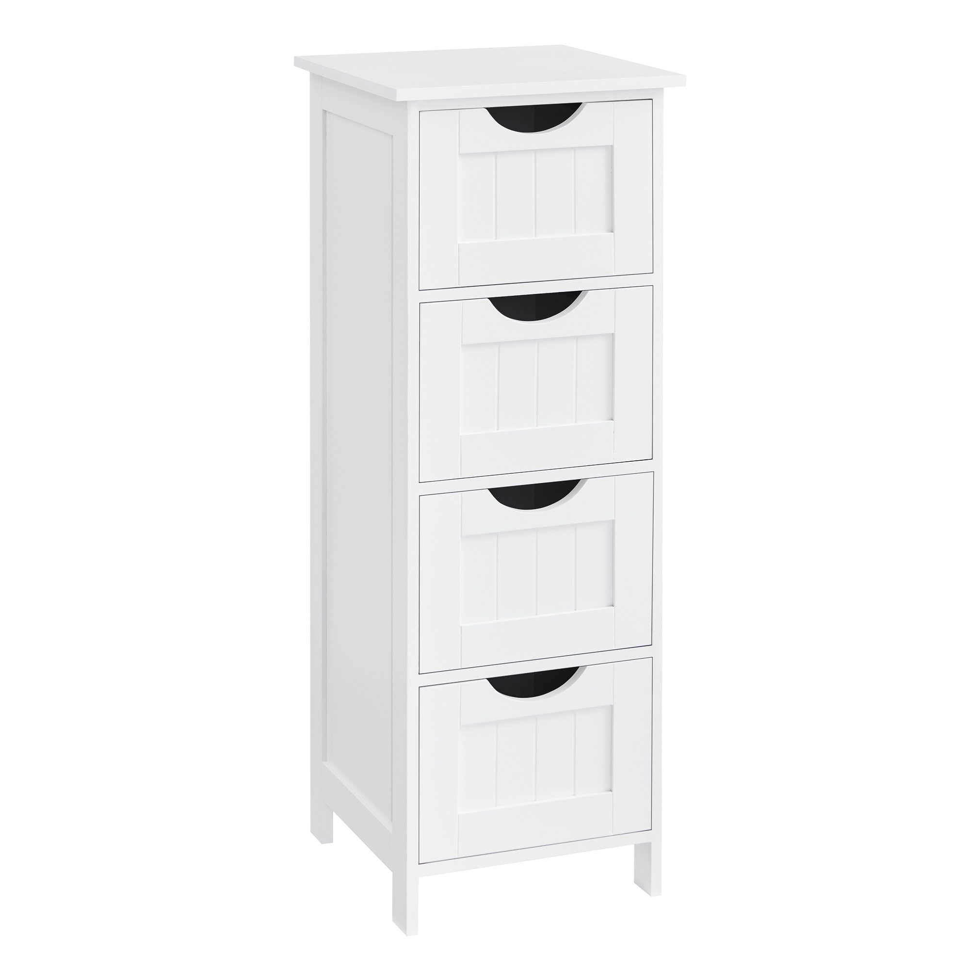 VASAGLE Badkommode Badezimmerschrank Badschrank Beistellschrank, mit 4 Schubladen