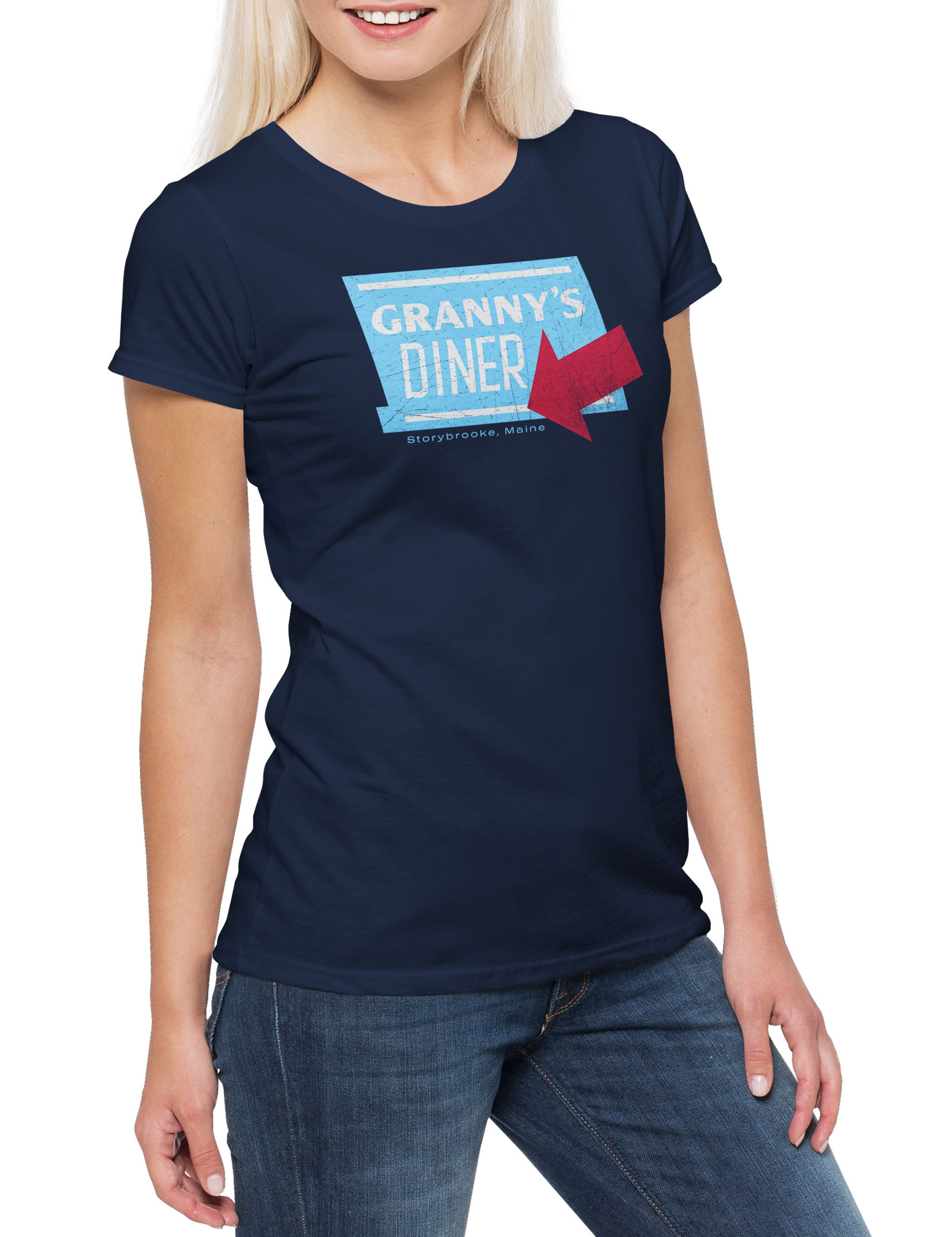 Print-Shirt Granny's Diner Damen T-Shirt Once Logo Upon Sign A Time TV Symbol