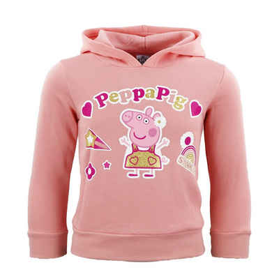 Peppa Pig Kapuzenpullover Peppa Pig Wutz Kinder Kapuzenpullover Pulli Gr. 98 bis 116 Mädchen in Rosa Lila