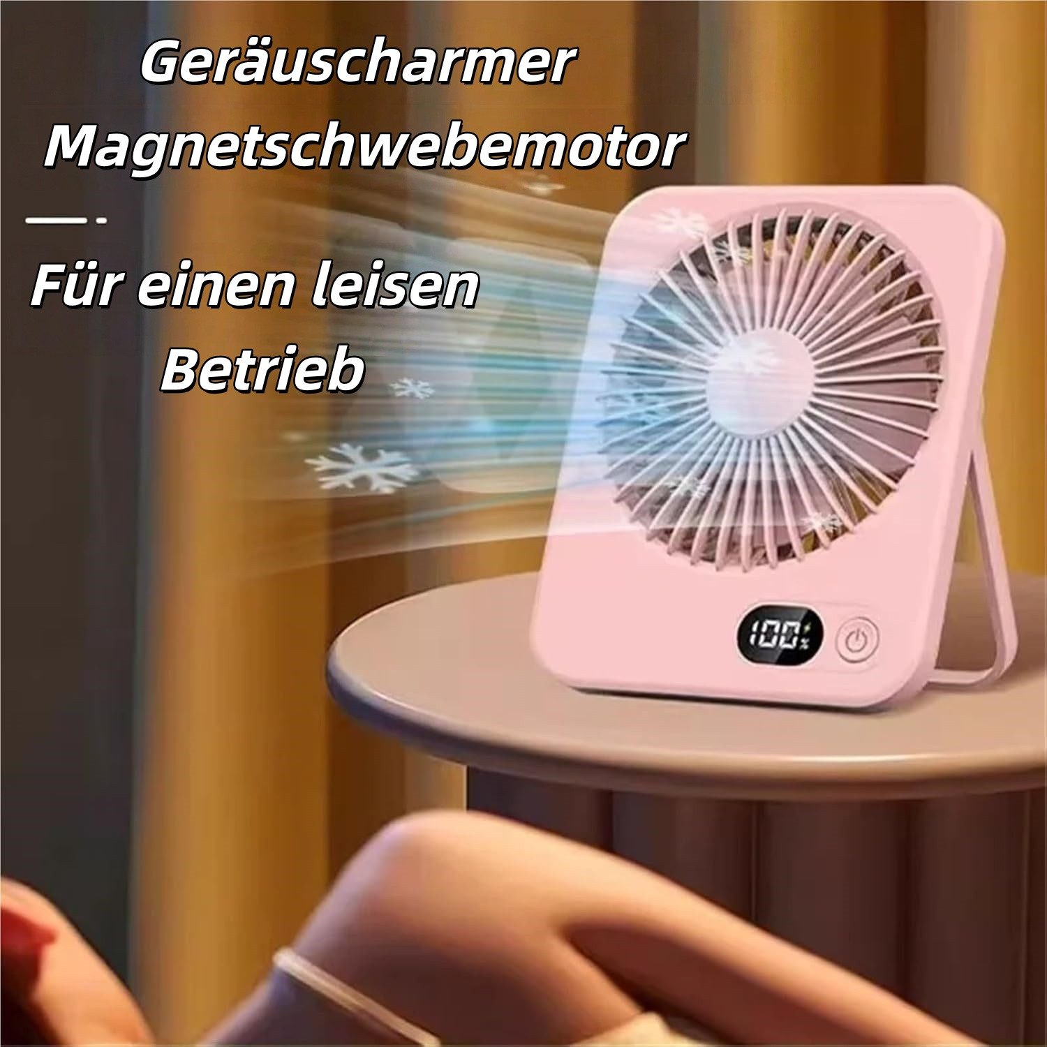 Bomiclss Mini USB-Ventilator Tischventilator Leise, Tisch Ventilator Tragbar, Tischventilatoren mit LED-Anzeige, 180° Klappbarer USB Ventilator