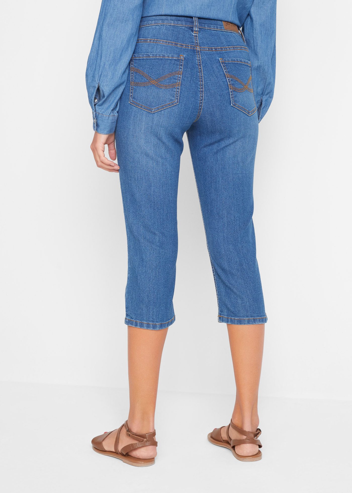 bonprix Caprijeans Slim Fit Passform, erhältlich in mehreren Größen, mit St günstig online kaufen