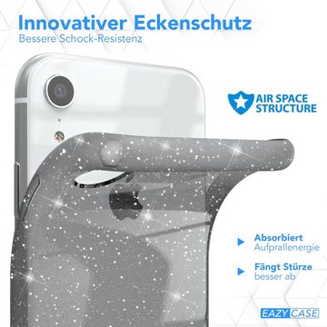 EAZY CASE Handyhülle Glitter Case für Apple iPhone XR 6,1 Zoll, Glitzerhülle Transparent Bumper Case Handycase Glossy Grau Anthrazit