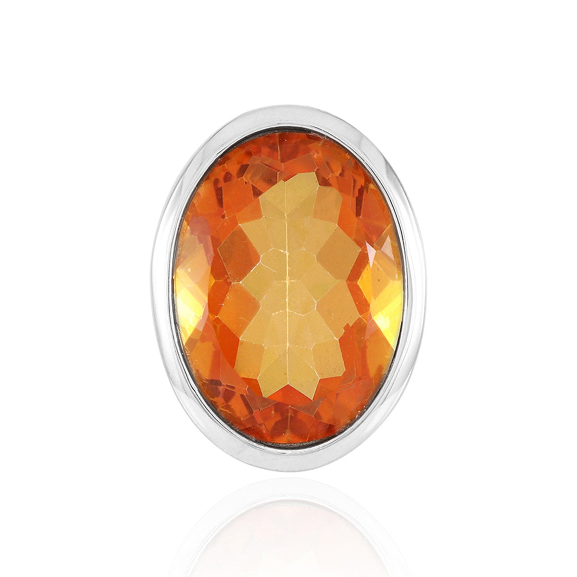 Cavill Kettenanhänger 11,53 ct Abendroter Quarz, ovaler Silberanhänger, platinbeschichtet (1-tlg)