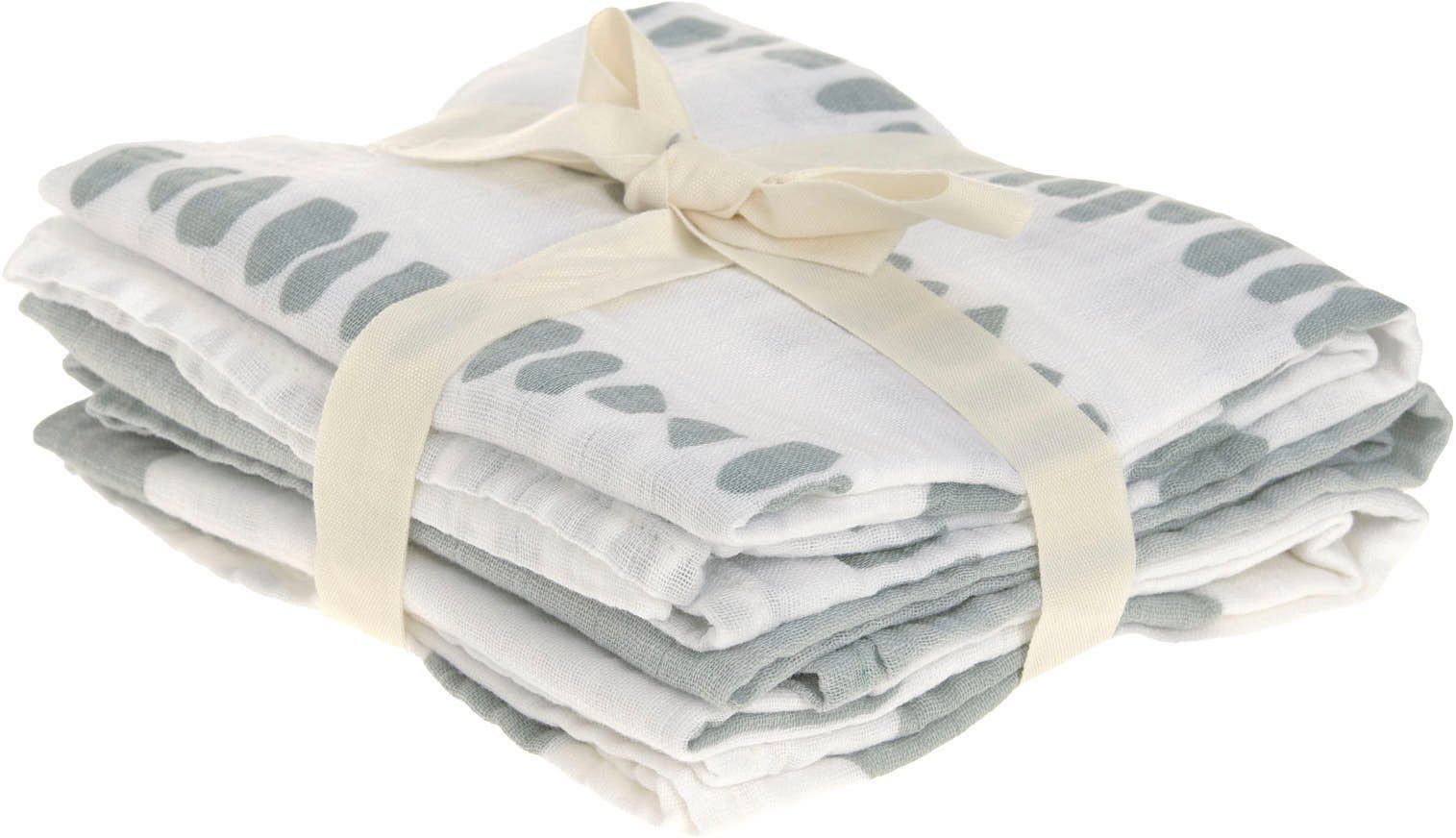 LÄSSIG Stoffwindeln Mulltuch-Set M, Strokes silver grey (Set, 3-St)
