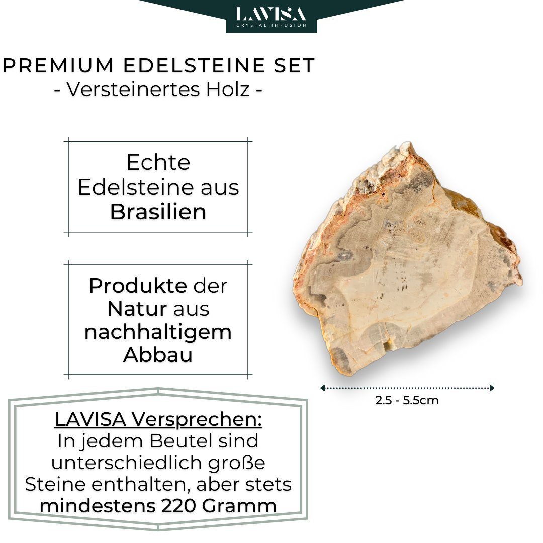 Mineralien Dekosteine, versteinertes Kristalle, echte Natursteine LAVISA Holz Edelstein Edelsteine,