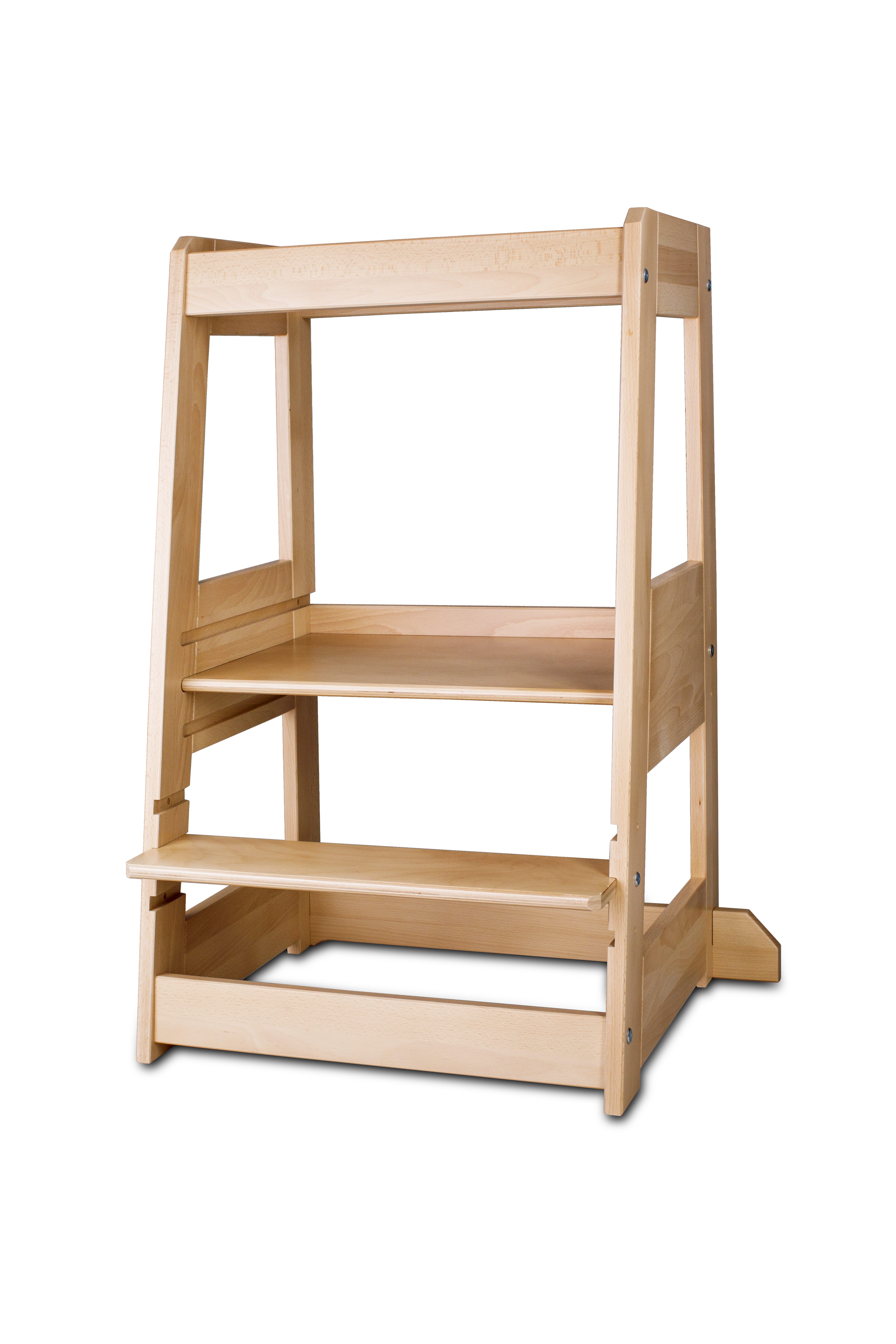 tiSsi® Kinderstuhl Geschwister / Zwillings Lernturm FELIX mitwachsend Buche massiv NATUR