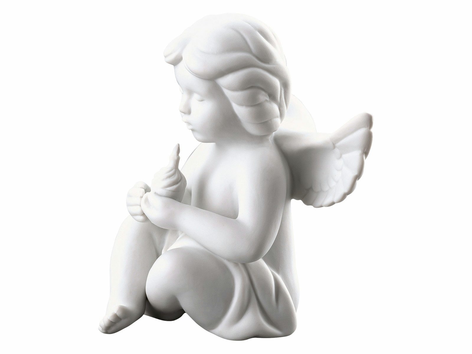 Rosenthal Dekofigur Engel mittel weiss matt m. Geburtstagskuchen 10cm, Figuren