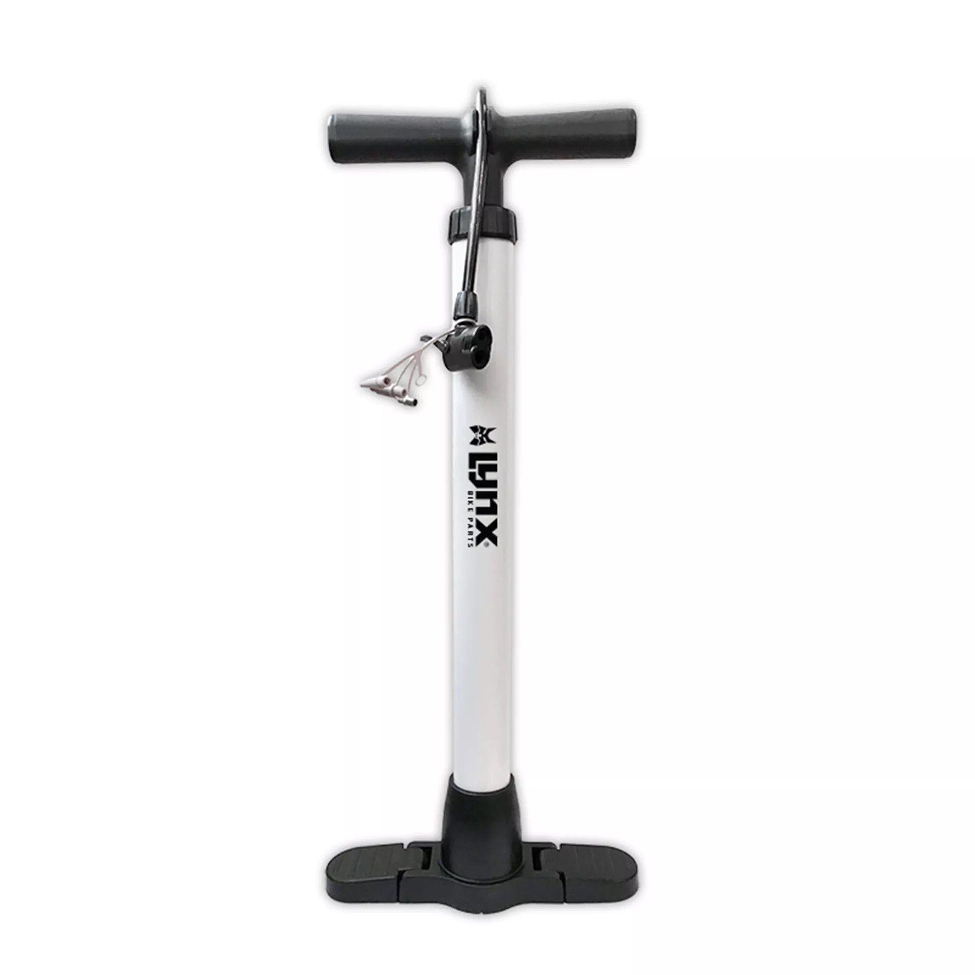 lynx Standpumpe Fahrradpumpe Standpumpe Lynx faltbarer Fuß weiß multifunktional