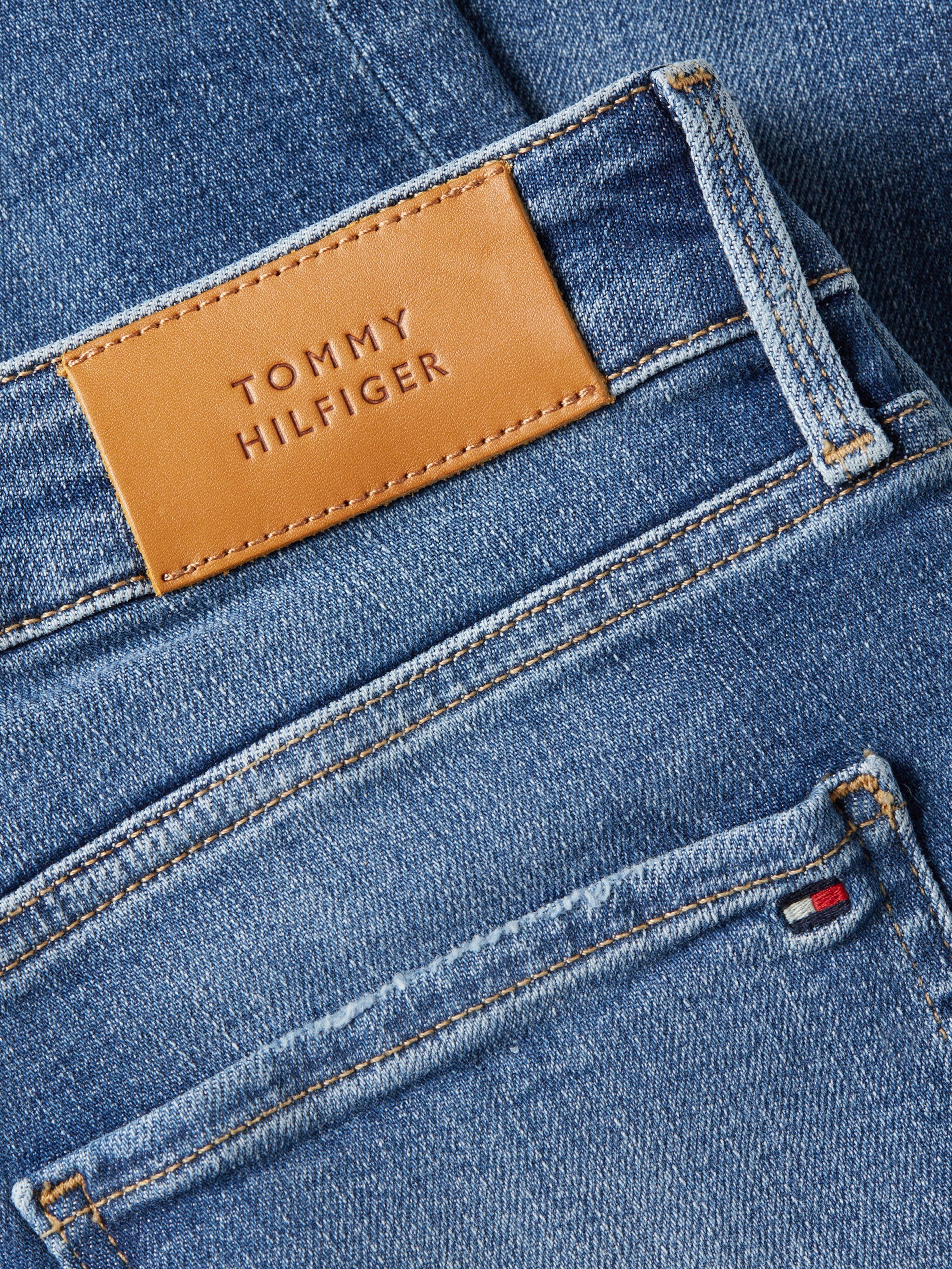 mit Skinny-fit-Jeans SKINNY Tommy FLEX HW HARLEM Leo Tommy U Hilfiger TH Hilfiger Logo-Badge